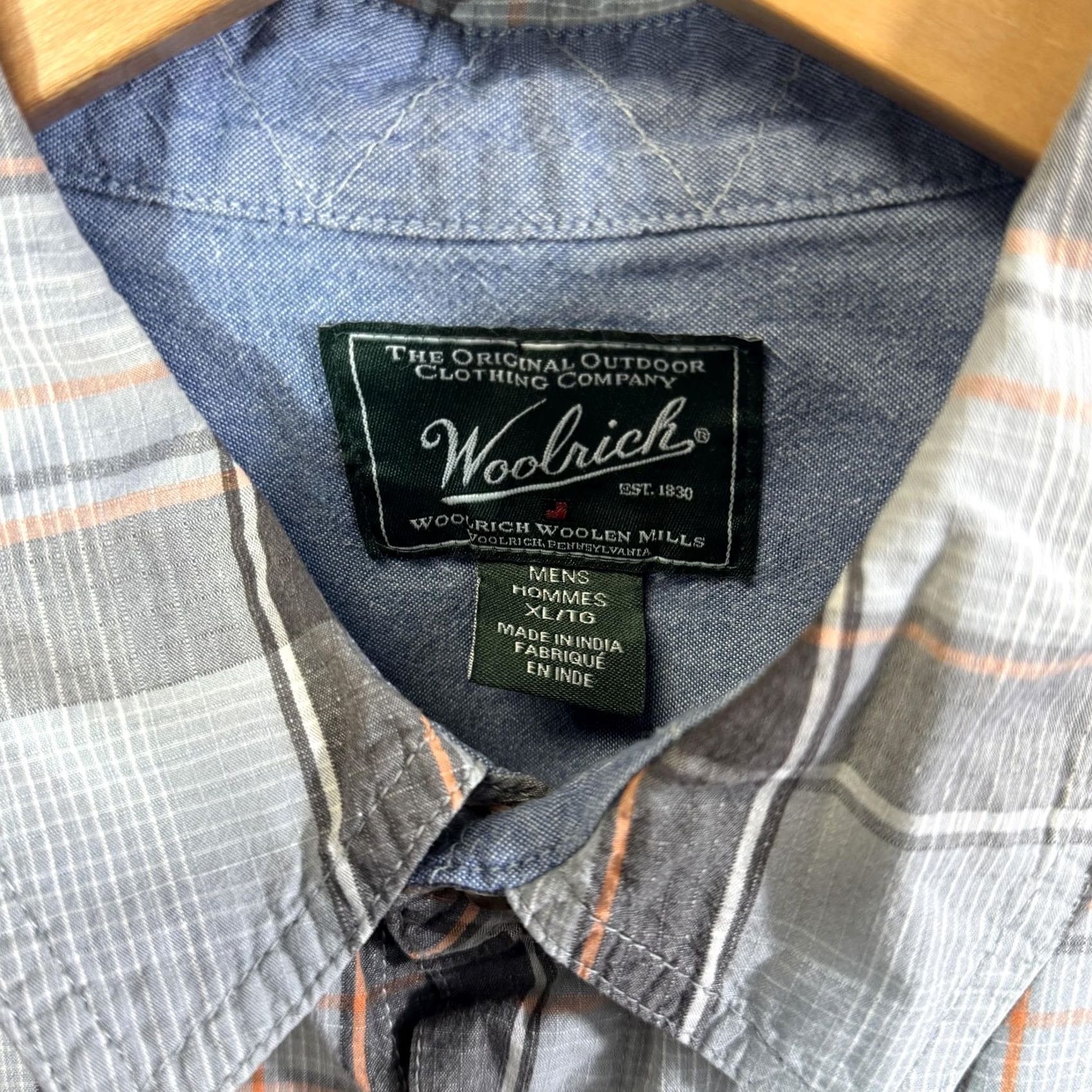 Vintage Woolrich Shirt Mens XL Gray Orange Plaid Short Sleeve Button-Up Cotton Woolrich Woolen Mills Vintage: No Size US XL / EU 56 / 4 - 4 Thumbnail