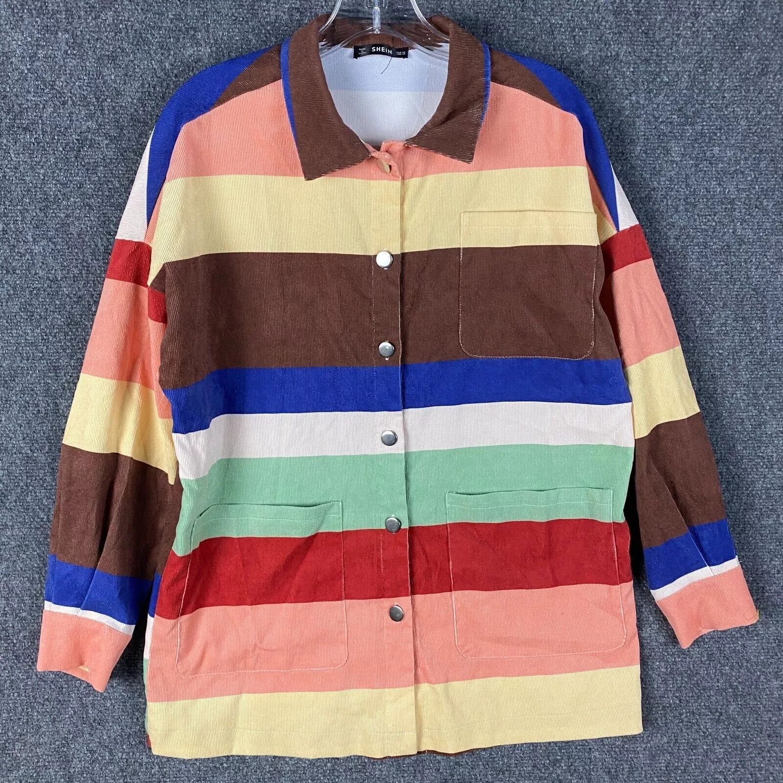 Shein Shein Corduroy Shirt Women's XS Button Up Colorblock Size XS / US 0-2 / IT 36-38 - 1 Thumbnail
