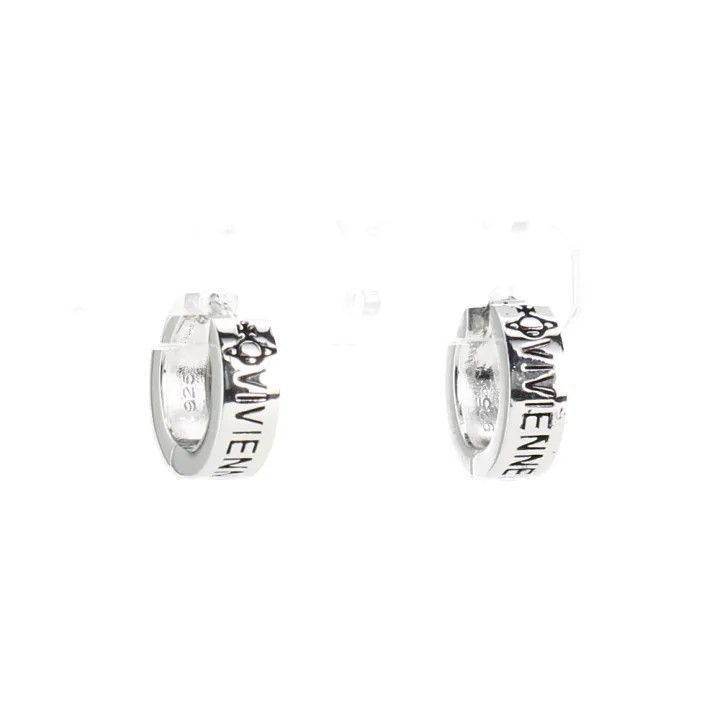 Vivienne Westwood Vivienne Westwood Silver Logo Hoop Earrings -2507 Size ONE SIZE - 1 Thumbnail