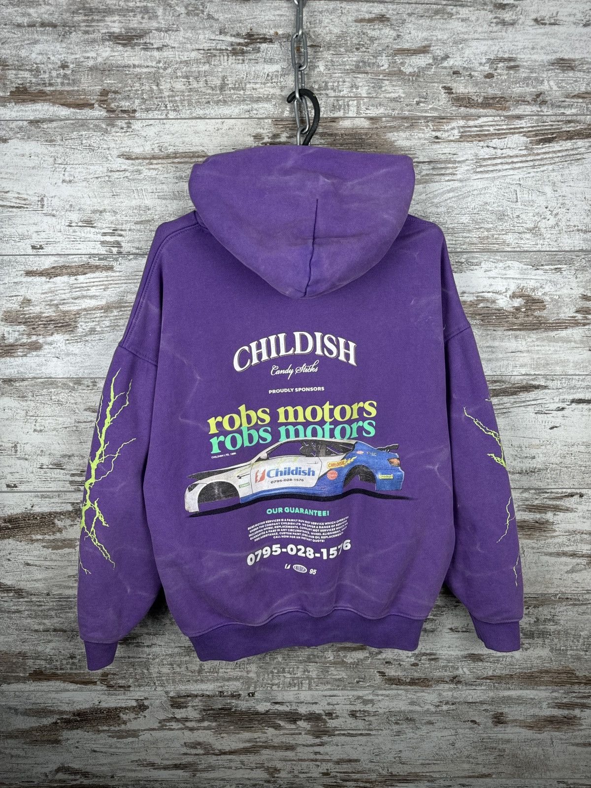 Designer Childish Robs Motors 90s Purple Hoodie Big Logo Y2K Racing Size US M / EU 48-50 / 2 - 10 Thumbnail