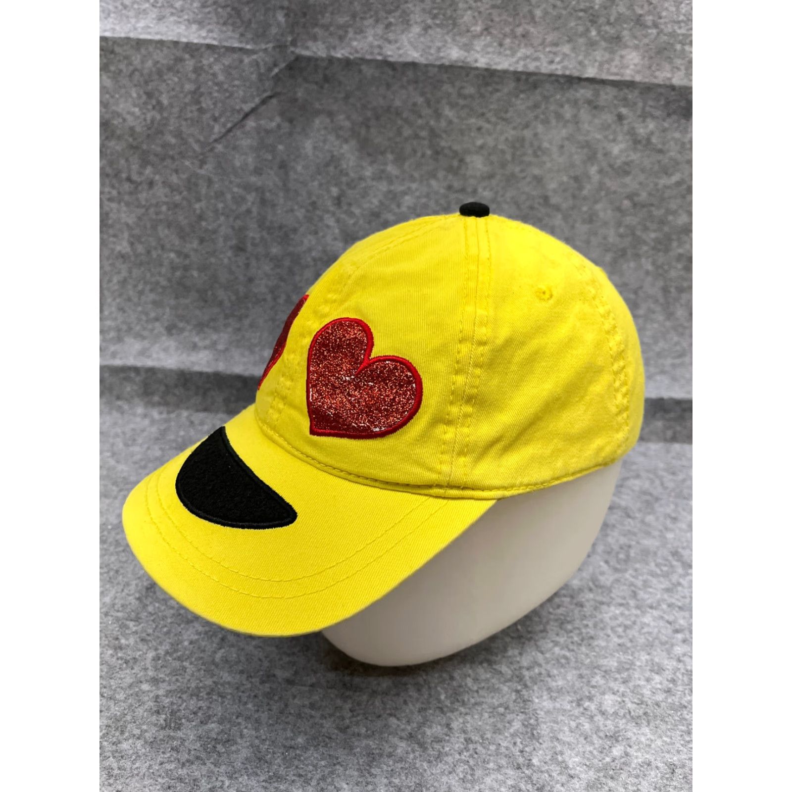 Vintage Heart Eyes Emoji Snapback Hat Cap Adult One Size Yellow Sparkly Glitter Cotton Baseball Cap Unisex Size ONE SIZE - 4 Thumbnail