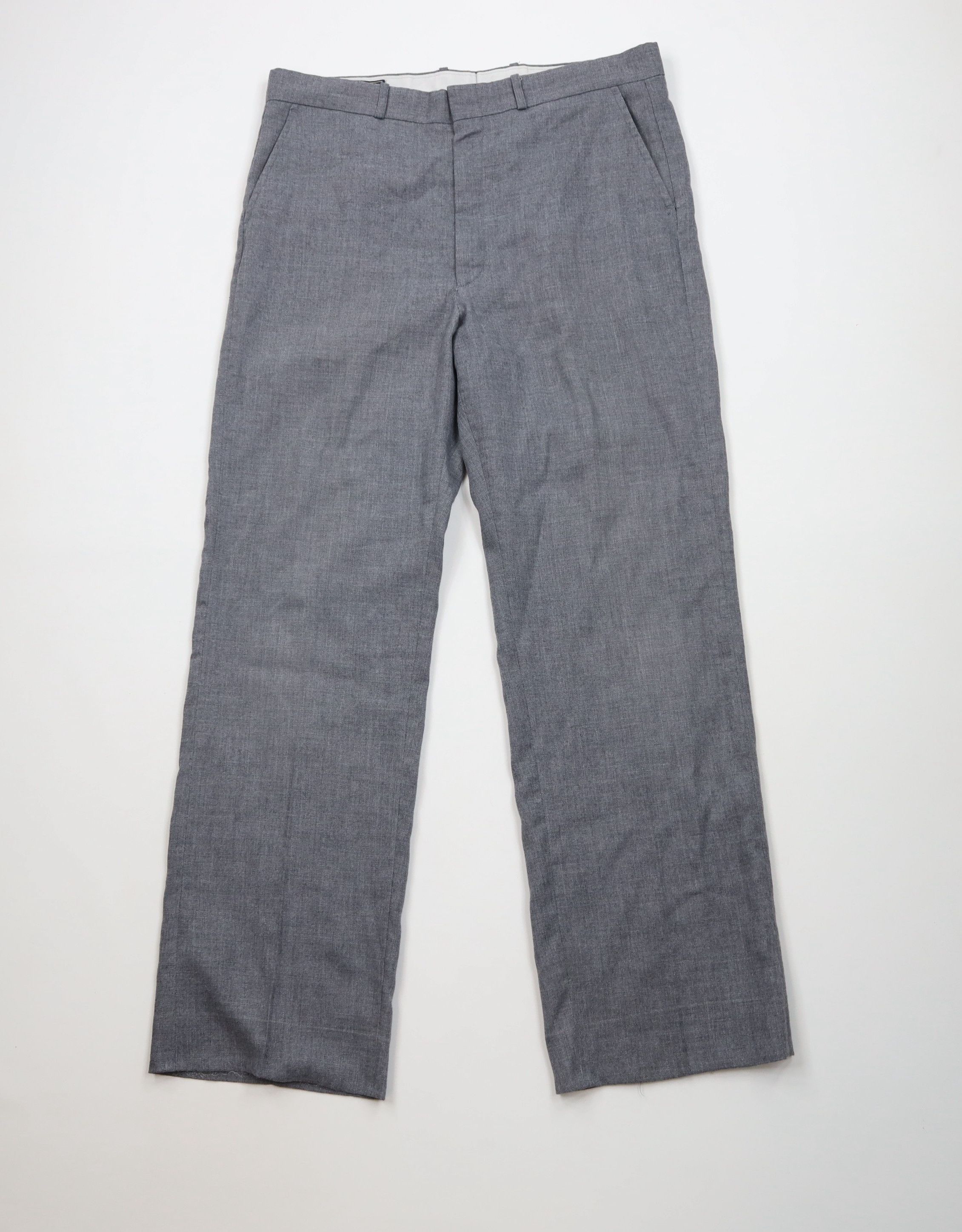 Vintage Vintage 70s Streetwear Chambray Wide Leg Chino Pants Gray Size US 34 / EU 50 - 1 Thumbnail