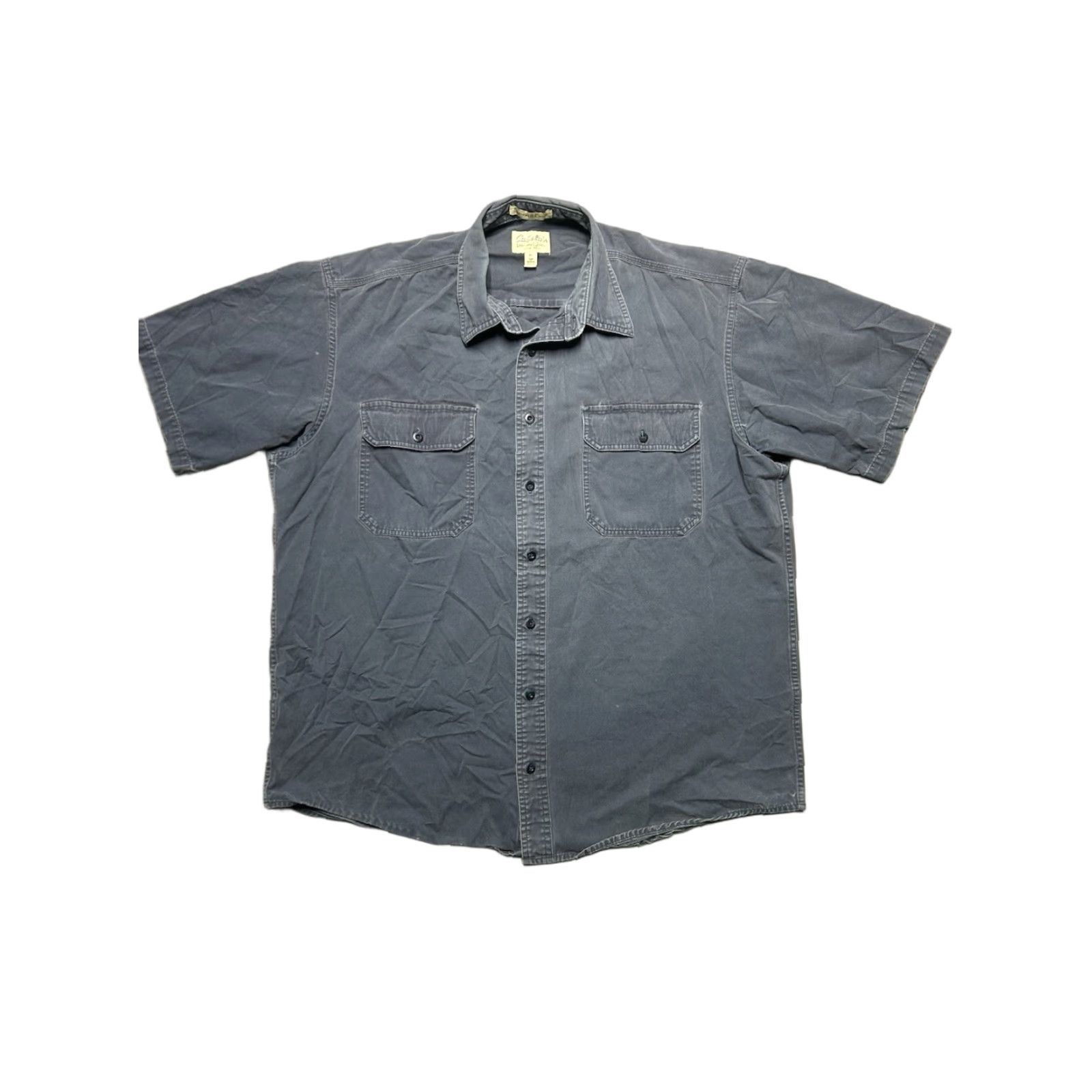 Vintage VINTAGE Cabela's Shirt Short Sleeve Button-Up Canvas Cotton Blue XL Tall Men Size US XL / EU 56 / 4 - 1 Thumbnail