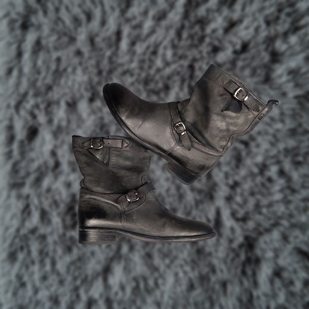 Belstaff Belstaff Endurance Motorcycle Style Ankle Black Leather Logo Womens Boots Size US 10 / IT 40 - 1 Thumbnail