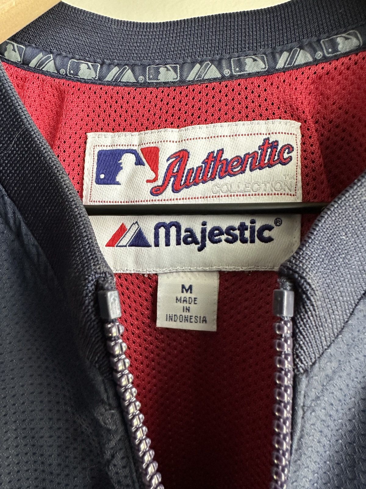Majestic Vintage Majestic MLB Indians Nylon Pullover Navy Blue Size US M / EU 48-50 / 2 - 11 Thumbnail