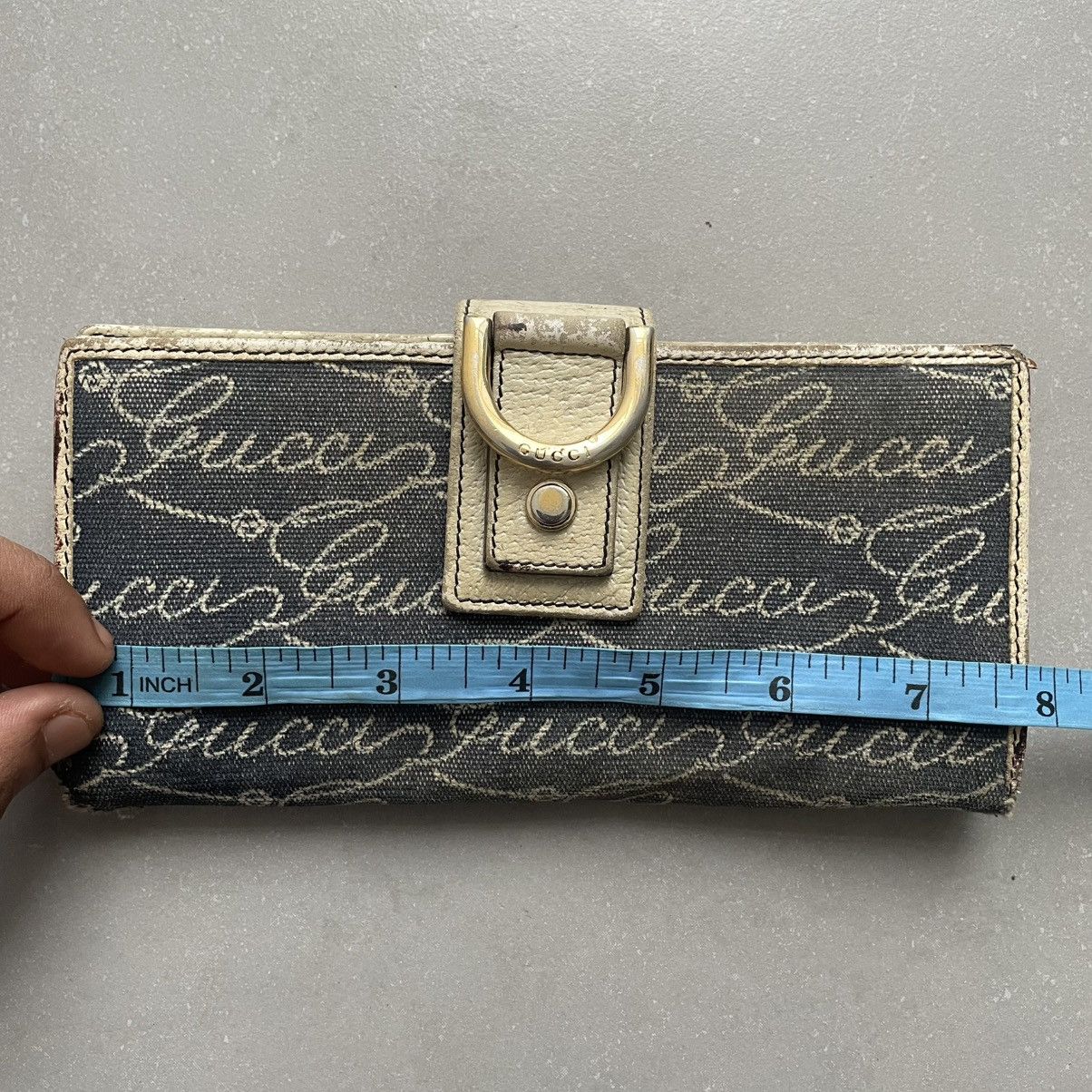 Gucci Vintage Gucci Denim Blue Wallet Size ONE SIZE - 13 Thumbnail