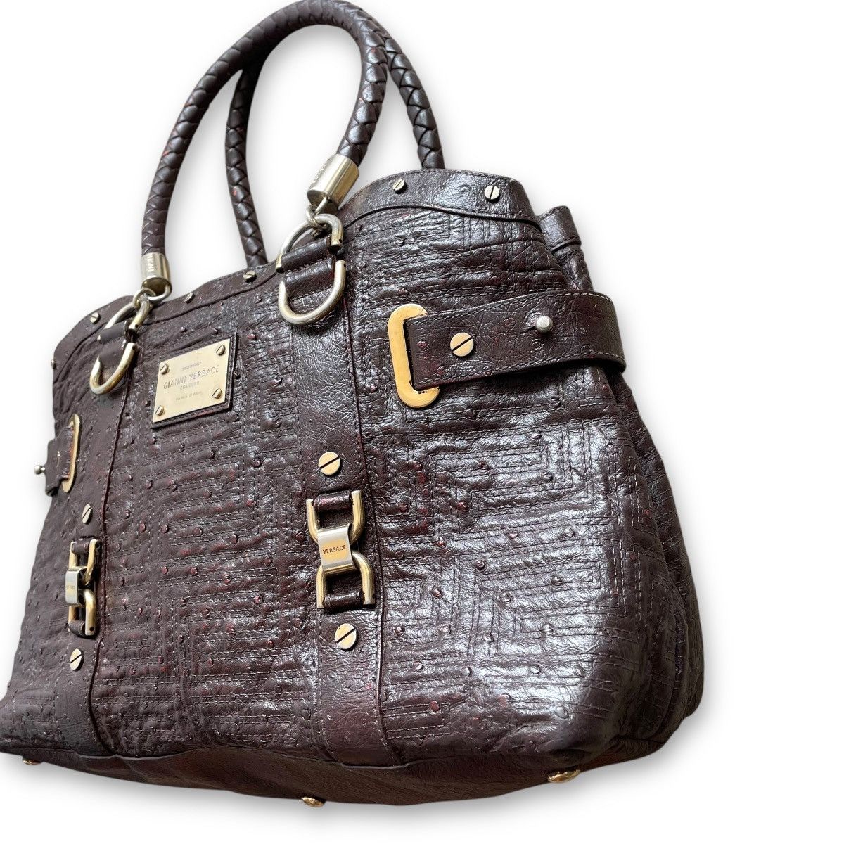 Designer × Versace × Vintage VINTAGE GIANNI VERSACE COUTURE PATENT LEATHER HANDBAG Size ONE SIZE - 8 Thumbnail