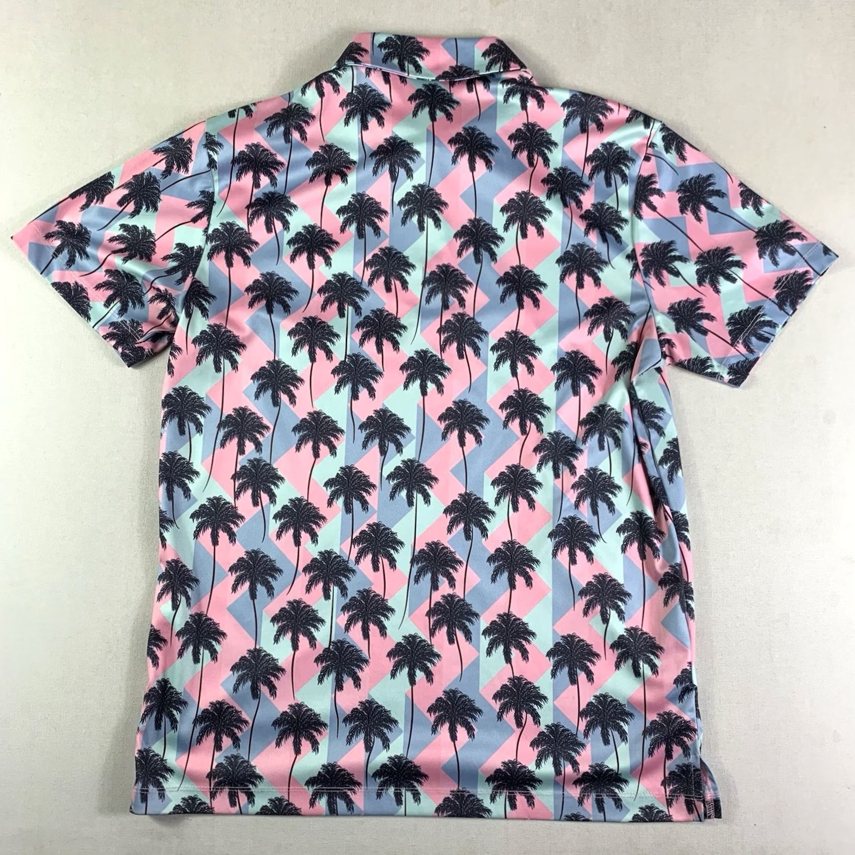 Vintage Trenton Golf Polo Shirt Mens Large Miami Vice Pink Black Palm Trees Polo Shirt Golf Shirt Short Sleeve Lightweight Regular MPN NA Size US L / EU 52-54 / 3 - 6 Thumbnail
