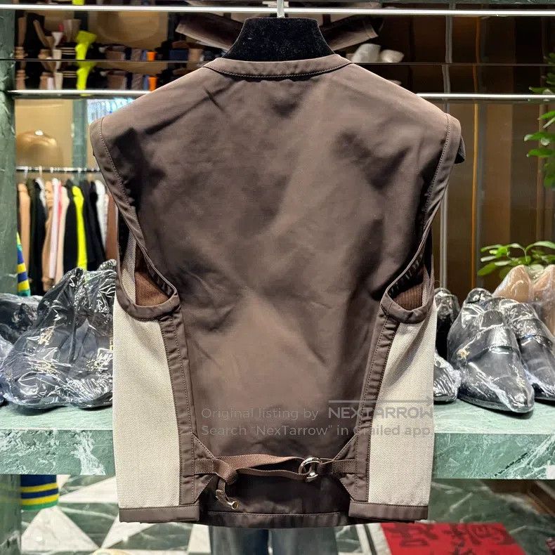 Hermes Hermes Ladies' linen and chocolate color vest Size XS / US 0-2 / IT 36-38 - 2 Thumbnail