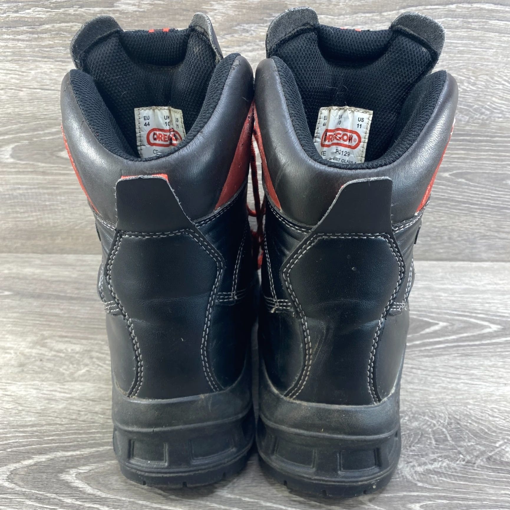 Vintage Oregon Chainsaw Boots Mens 11 Black Leather Waterproof Steel Toe Class 1 Work Boots Mens 11 Water Resistant Leather Black Oregon Size US 10 / EU 43 - 7 Thumbnail