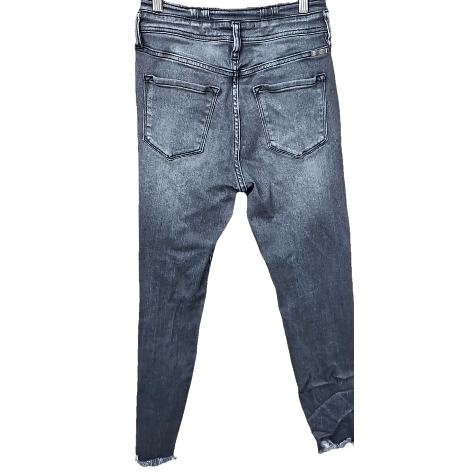 Vintage KanCan Skinny Jeans Charcoal Gray Black Size 28 Stretch Pockets High rise Women Denim 26in Inseam 28in Dark Wash Regular Size 28" / US 6 / IT 42 - 4 Thumbnail