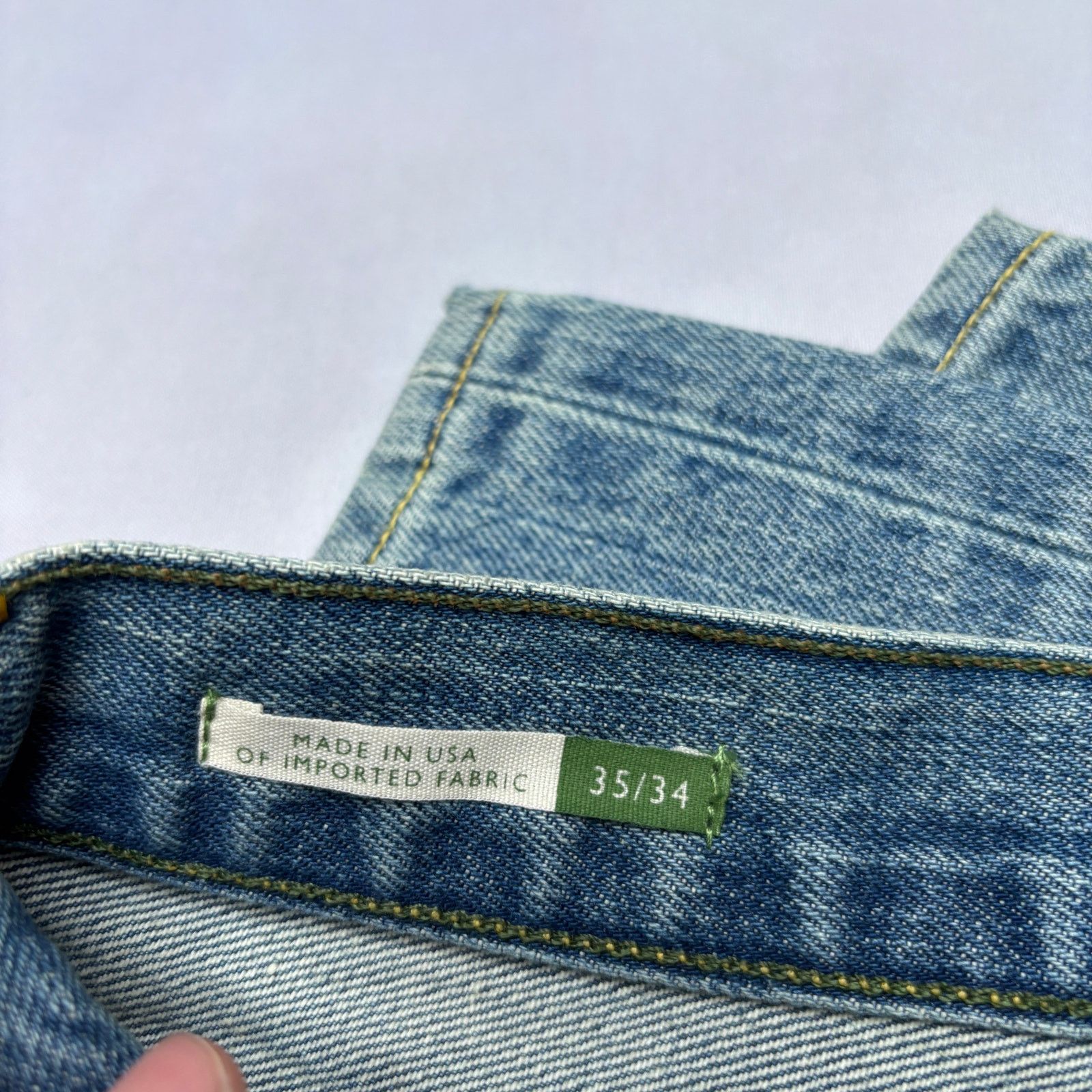 Sid Mashburn $185 Sid Mashburn Light Wash Denim 35x34 Slim Straight Jeans Size US 35 - 4 Thumbnail