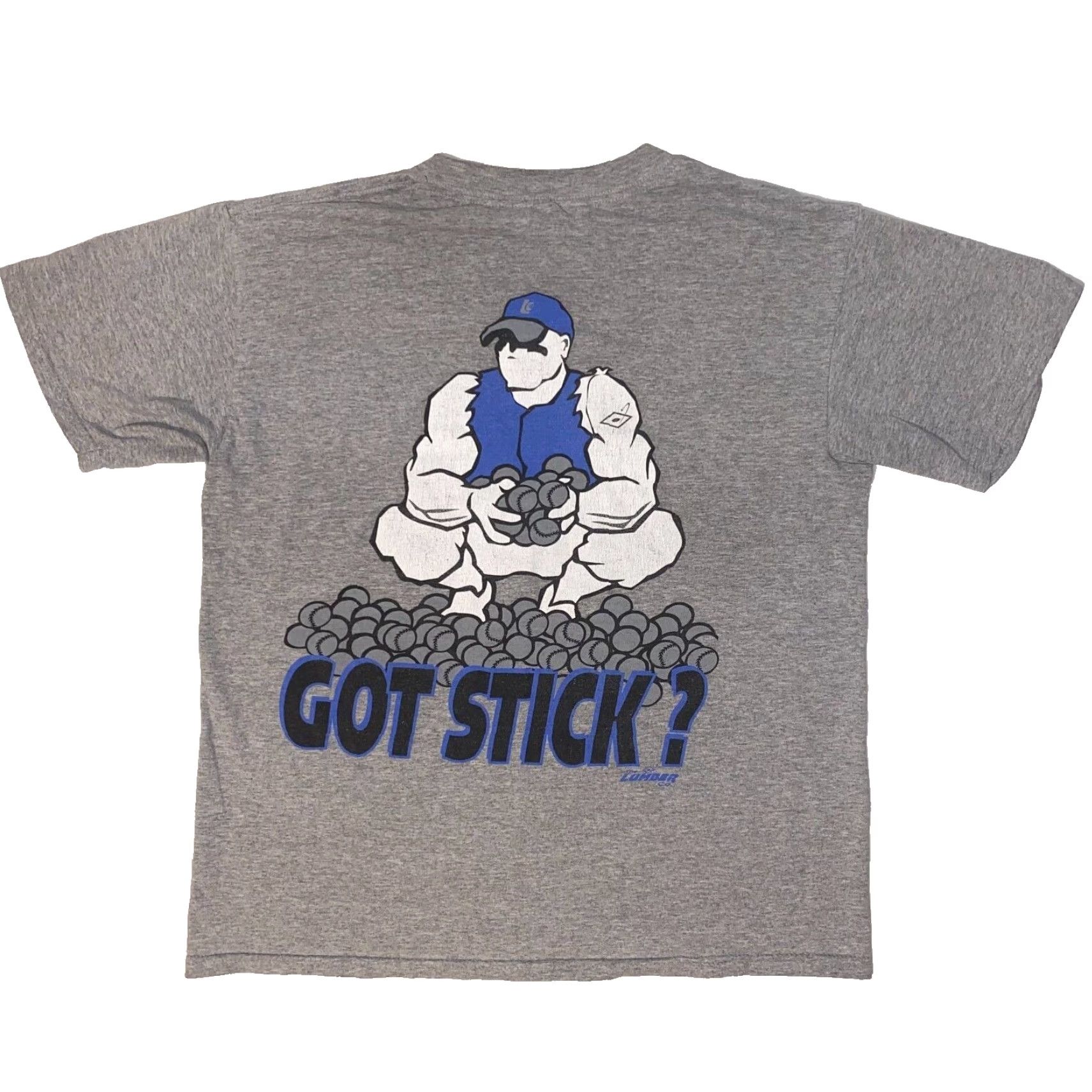 Gildan Vintage Gildan T-Shirt Gray The Lumber Co. Got Stick? Baseball Logo Graphic Crew Neck Short Sleeve L Mens Size US L / EU 52-54 / 3 - 2 Thumbnail