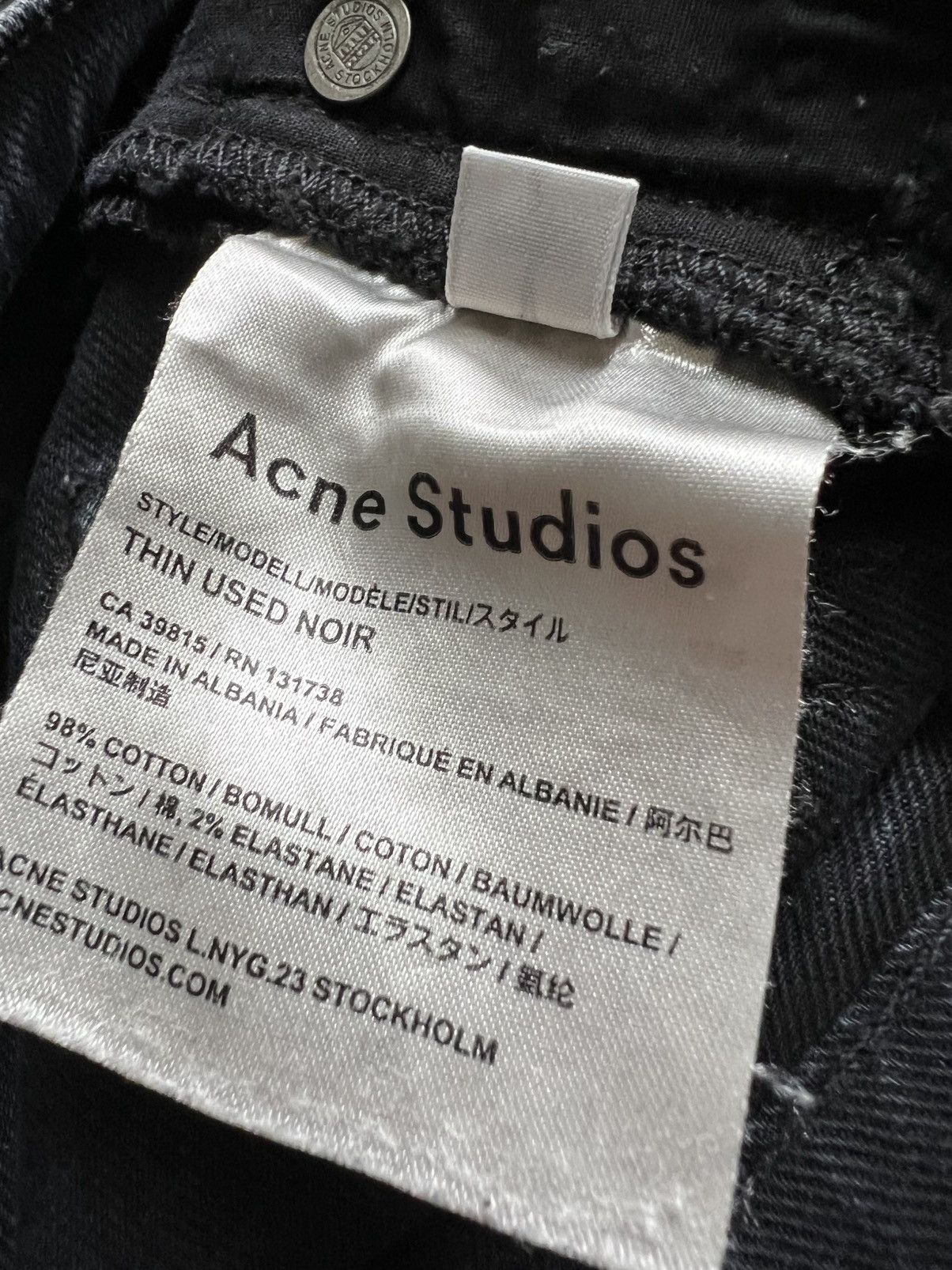 Acne Studios Acne Studios Thin Used Noir Skinny Jeans Black Thom Yorke Size US 29 - 4 Thumbnail