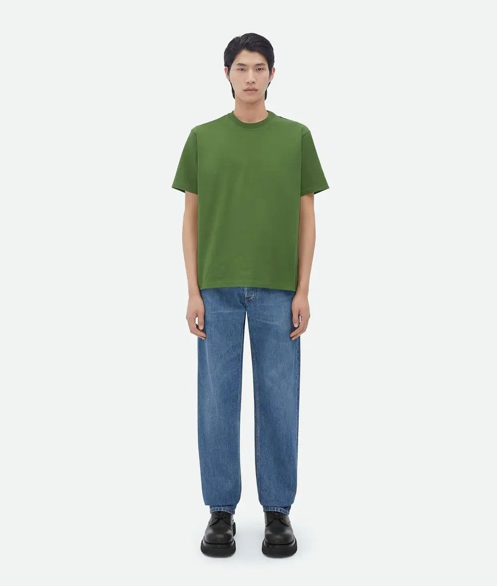 Bottega Veneta o1w1db11025 Sunrise Cotton Jersey T-Shirts in Green Size US L / EU 52-54 / 3 - 1 Thumbnail