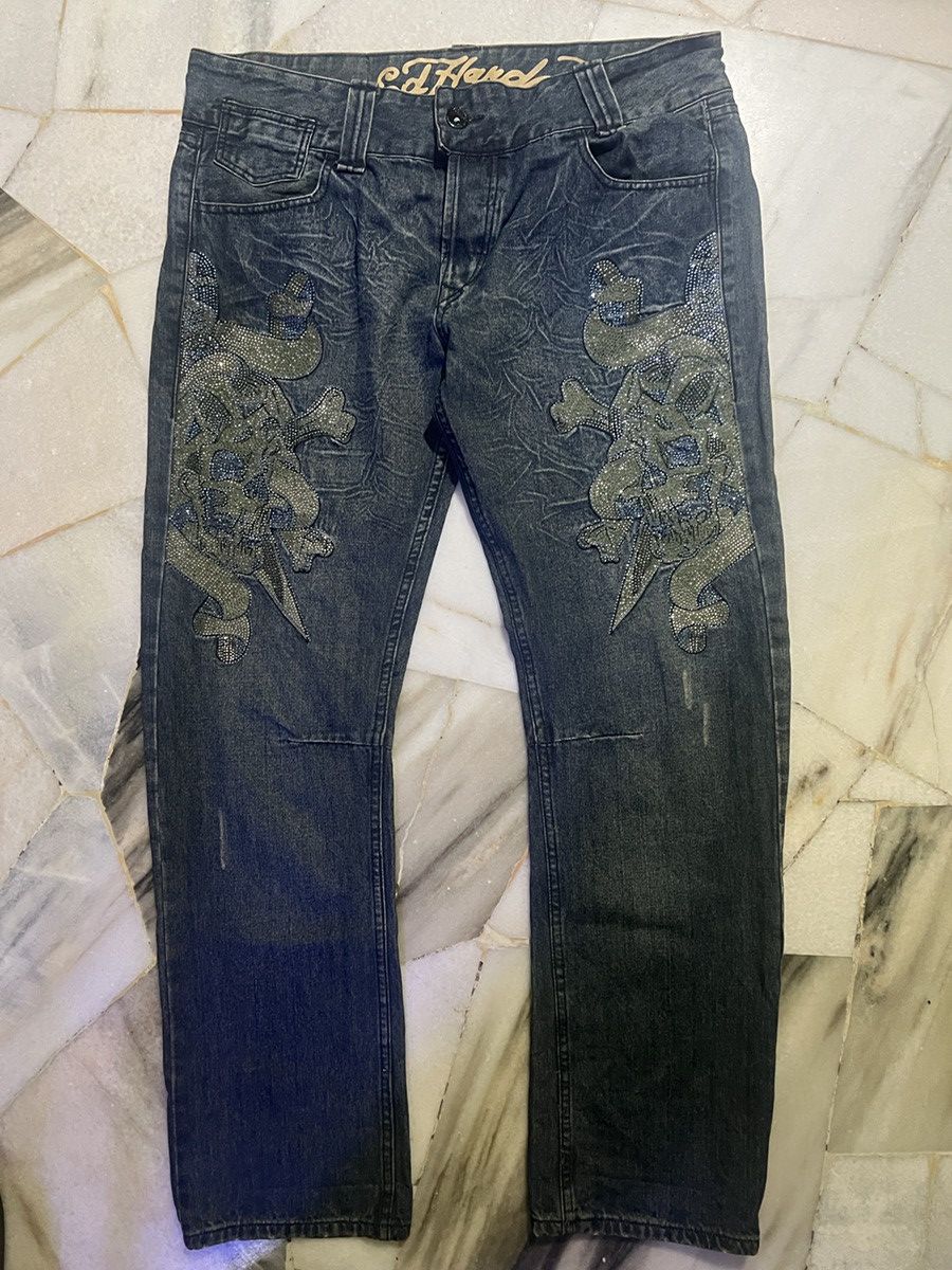 Christian Audigier × Ed Hardy × Vintage Vintage 00's Y2K ED Hardy Swarovski Size US 42 / EU 58 - 1 Thumbnail