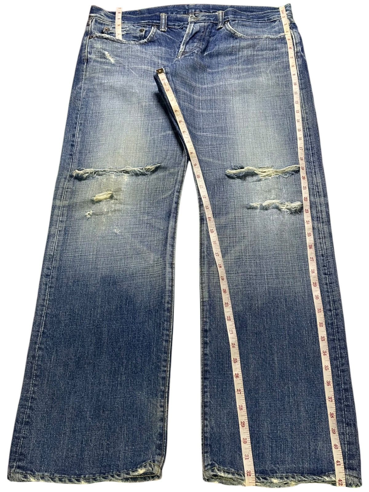 Eternal × Japanese Brand Vintage Eternal Mud Wash Distressed Ripped Baggy Jeans Size US 35 - 12 Thumbnail
