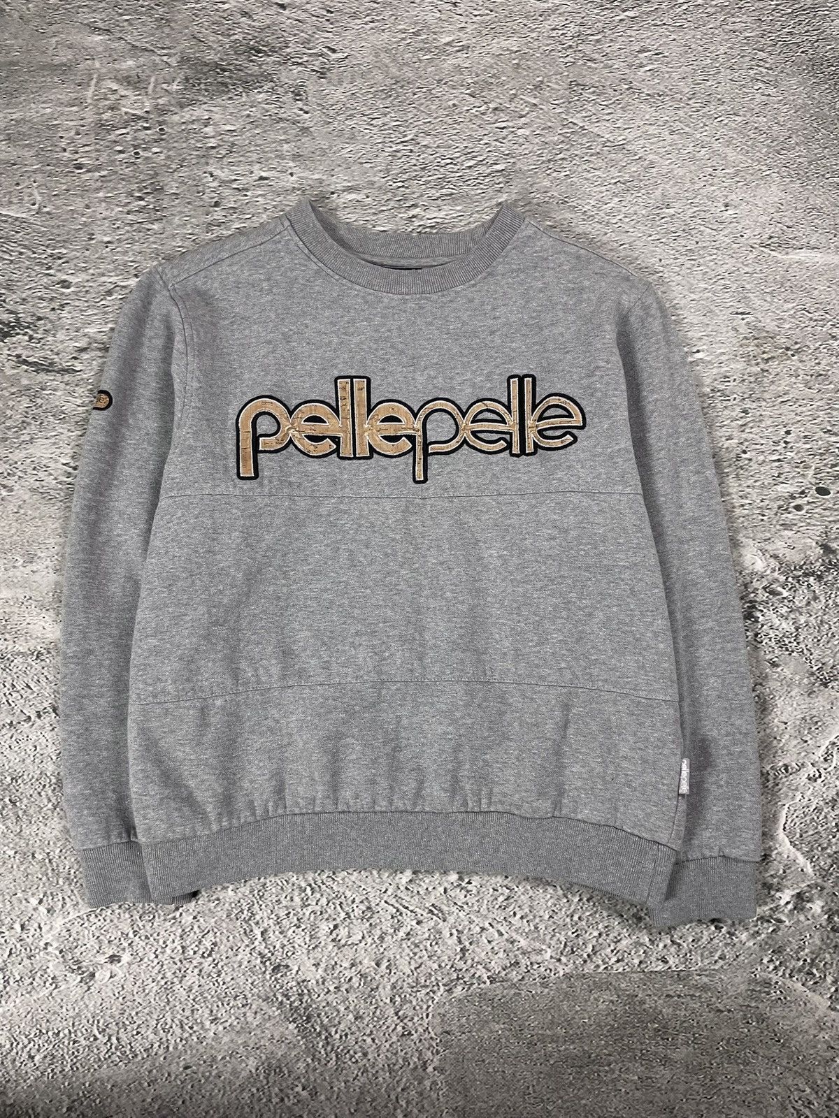 Pelle Pelle Pelle Pelle sweatshirt big logo 90s beige grey crewneck Size US S / EU 44-46 / 1 - 1 Thumbnail