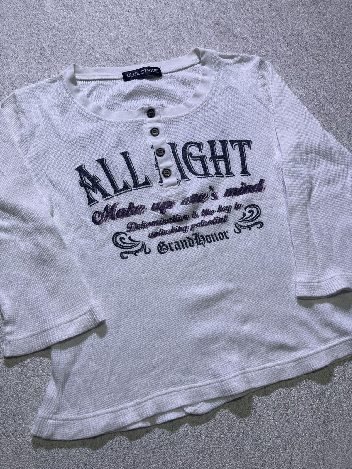 Japanese Brand Y2K BLUE STRIVE long sleeve tshirt women's Size M / US 6-8 / IT 42-44 - 2 Thumbnail