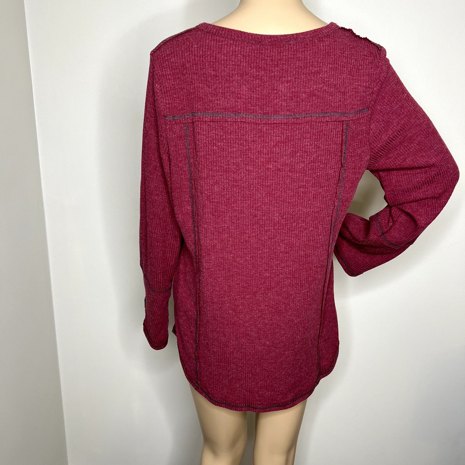Other Suzanne Betro Long Sleeve Ribbed Top Size L / US 10 / IT 46 - 3 Thumbnail