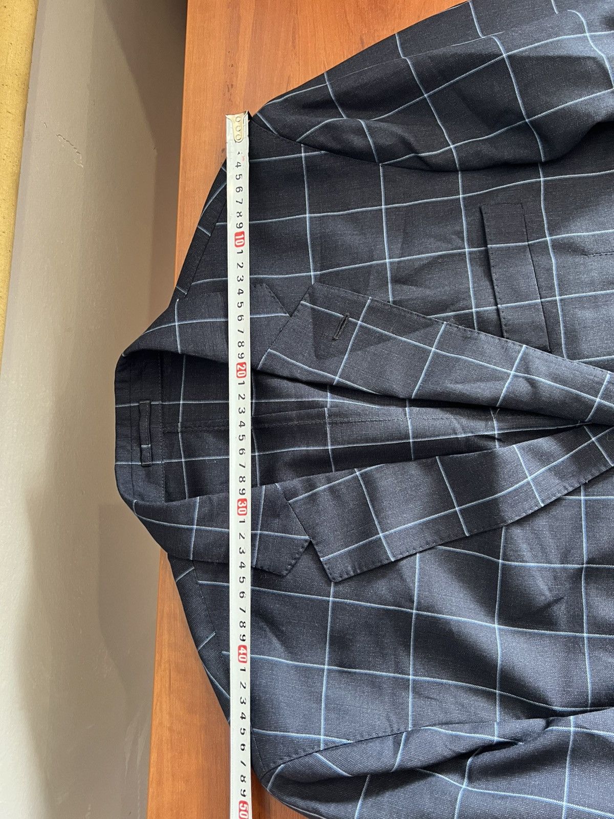 Hackett HACKETT LONDON MENS BLUE WINDOWPANE WOOL BLAZER JACKET 44R Size 44R - 20 Thumbnail