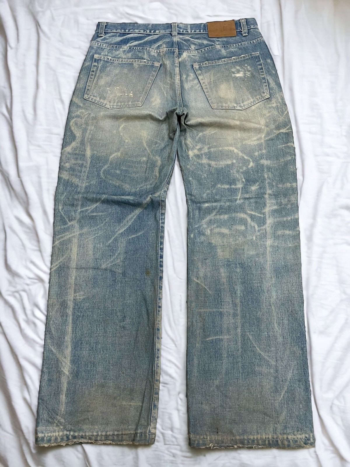 Japanese Brand TRNCA Japan Distressed Sashiko Reconstructed Denim (A1) Size US 35 - 2 Thumbnail