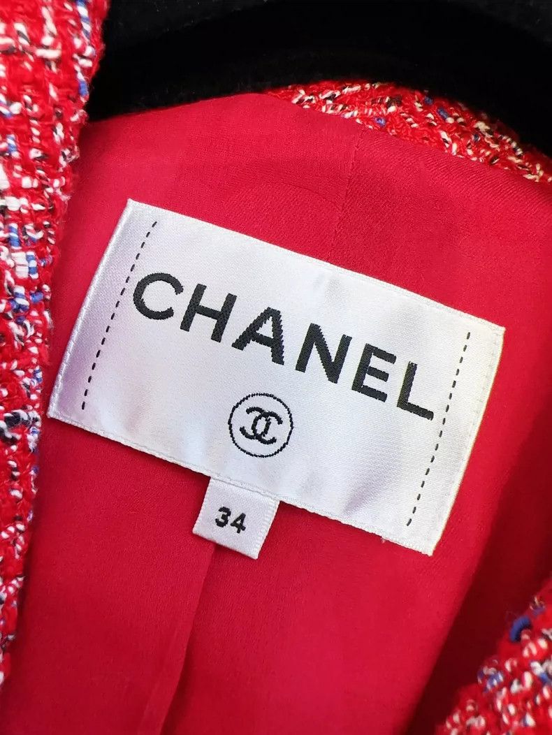 Chanel Chanel 19P early spring red tweed pearl buckle coat Size XXS / US 00 / IT 34 - 7 Thumbnail