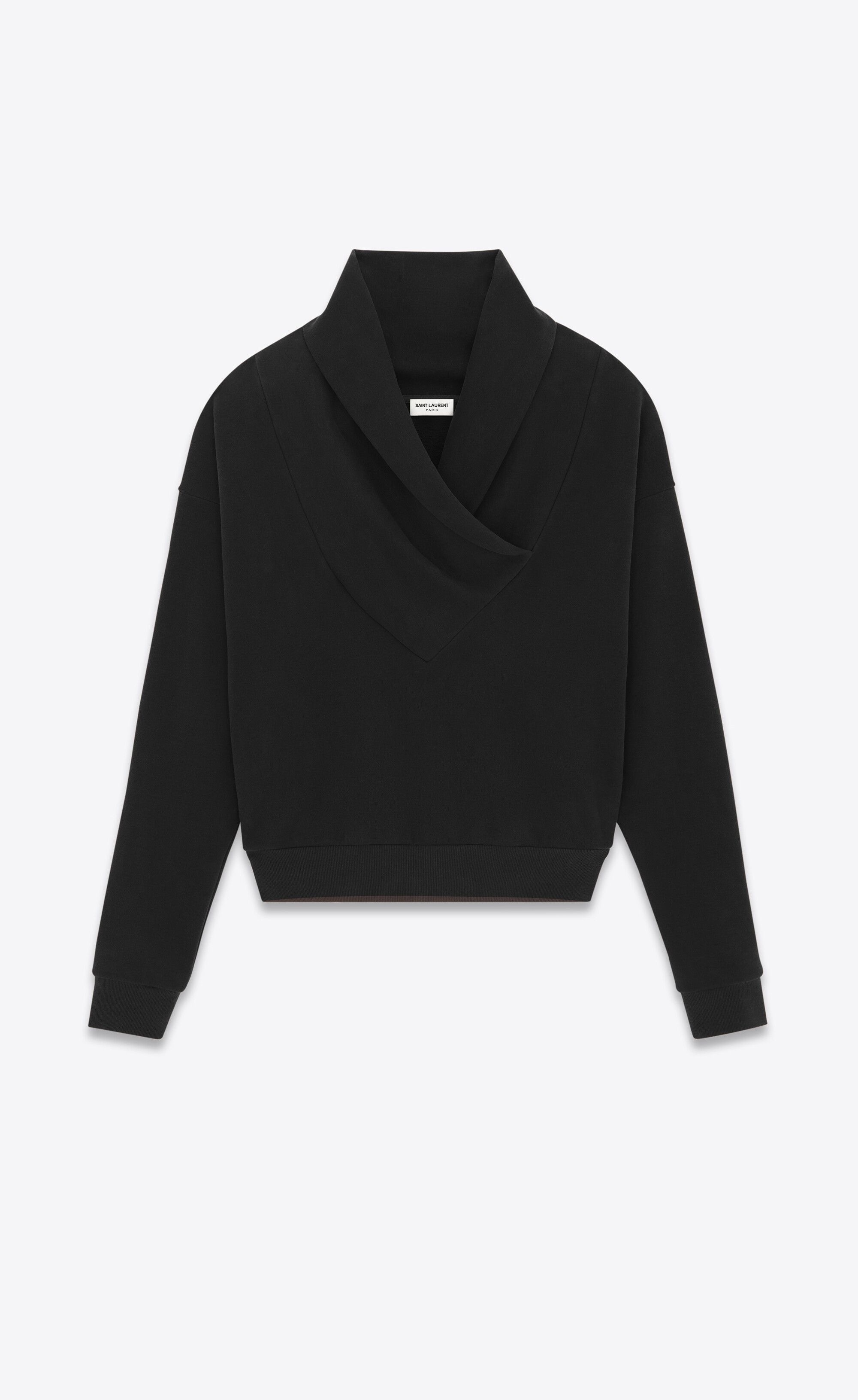 o1bcso1str0924 Shawl-Neck Sweater in Black