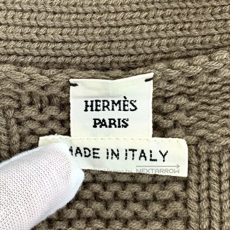 Hermes Hermes 23 Brown Ribbed Jacquard Wool V-Neck Single Breaste Size XS / US 0-2 / IT 36-38 - 5 Thumbnail