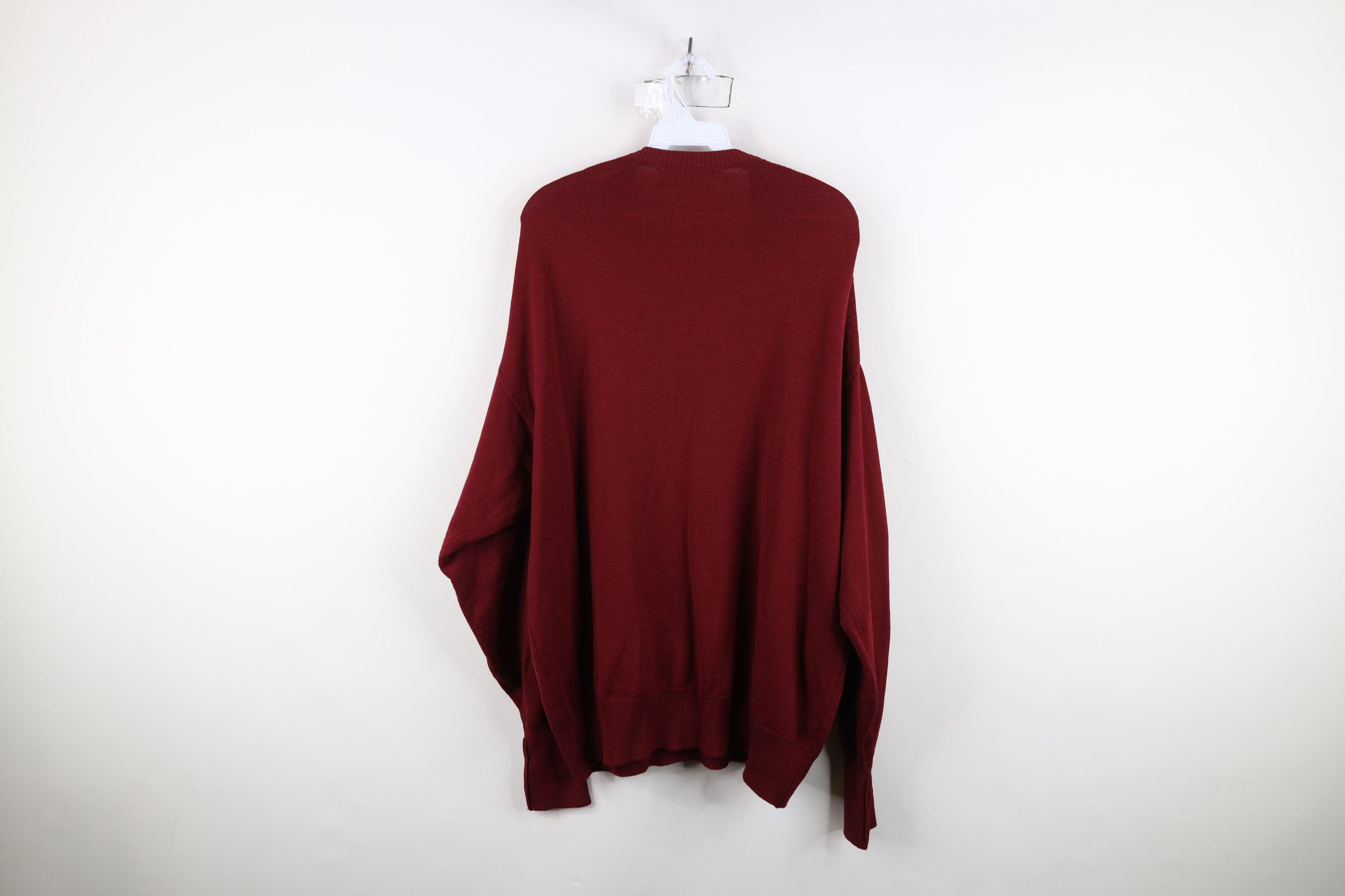 Vintage Vintage 90s Streetwear Superfine Wool Knit V-Neck Sweater Size US XL / EU 56 / 4 - 12 Thumbnail