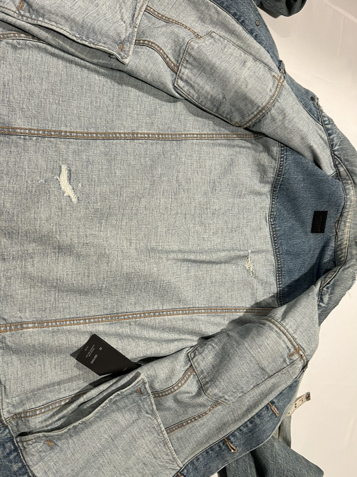 Saint Laurent Paris Saint Laurent men’s blue ripped denim jacket. 52/L Size US L / EU 52-54 / 3 - 10 Thumbnail