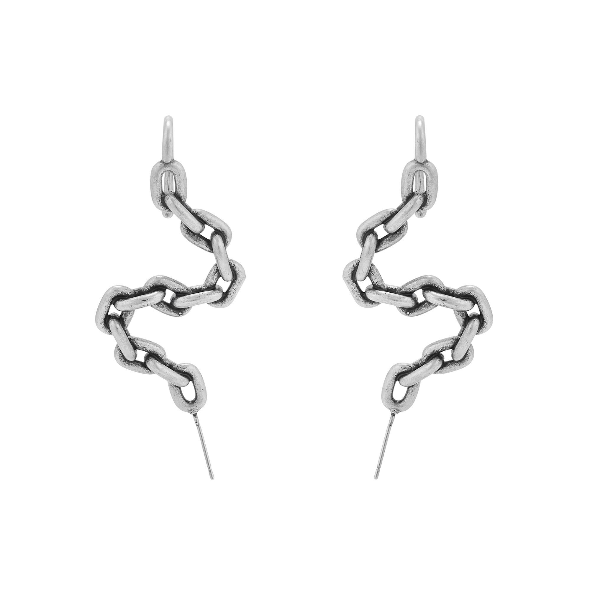 Jewelry Retro Earrings One Pairs Chrome Jewelry Size ONE SIZE - 5 Thumbnail