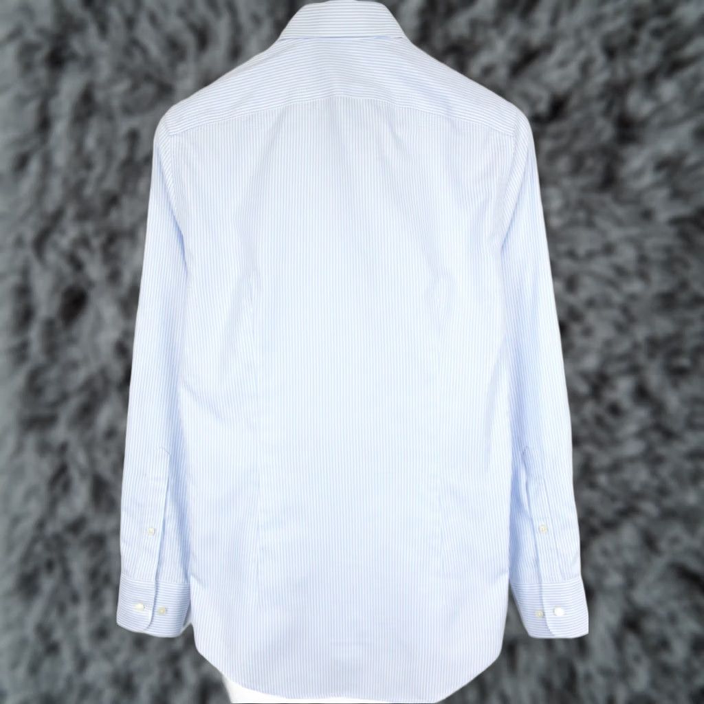 Suitsupply SUITSUPPLY Shirt Men's 37 / 14 1/2 Blue Pinstripe Extra Slim Fit Try On Formal Size 36R - 1 Thumbnail