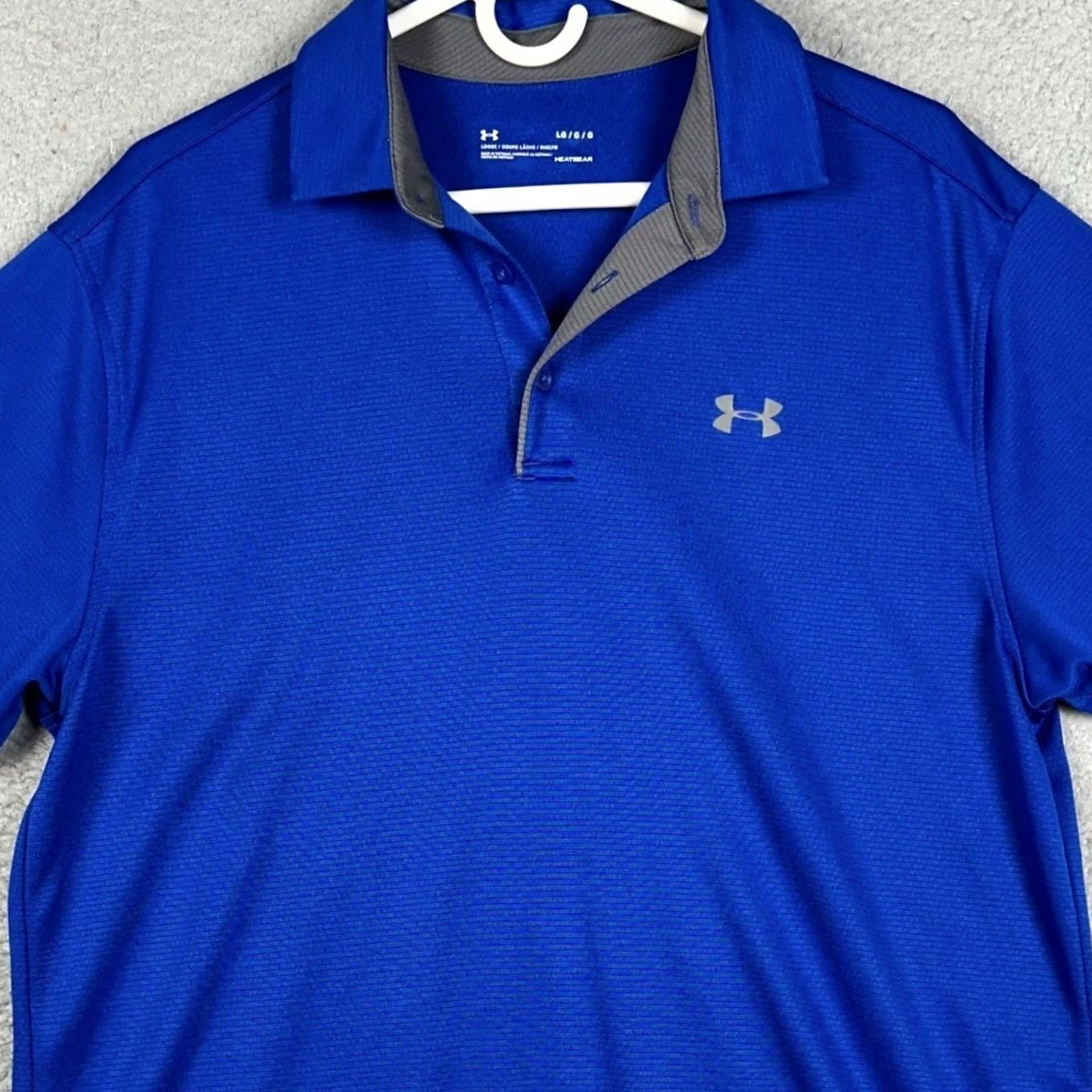 Under Armour Under Armour Polo Shirt Mens Large Blue HeatGear Golf Stripe Performance Rugby Size US L / EU 52-54 / 3 - 2 Thumbnail