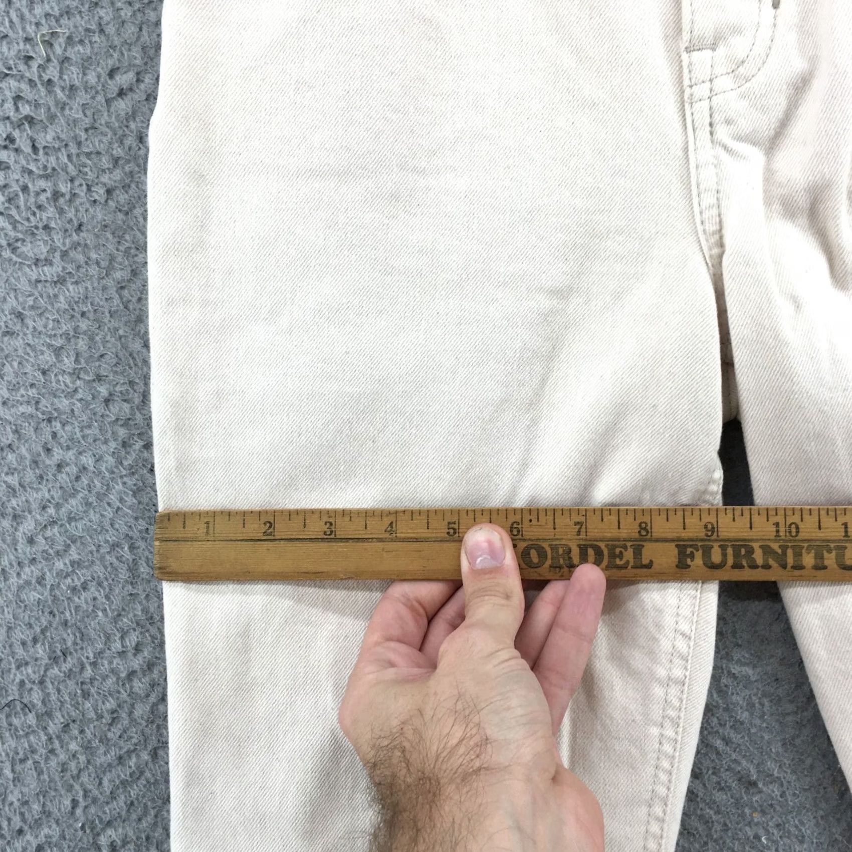 J.Crew J.CREW Jeans Womens 24 Cream Full Length Classic Straight Leg Zip Fly Frayed Hem Autumn Mens Womens Size 42" / US 20 - 7 Thumbnail