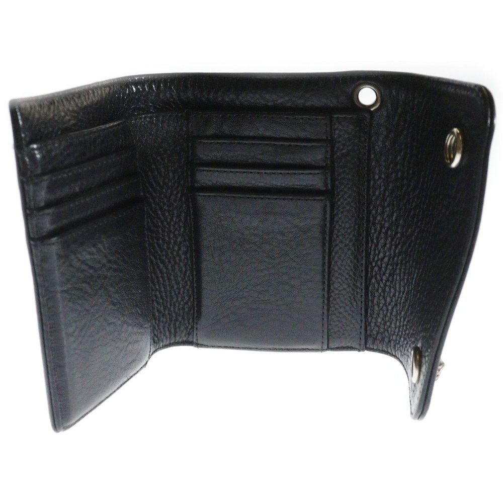 CHROME HEARTS WAVE MINI Leather Wallet Black