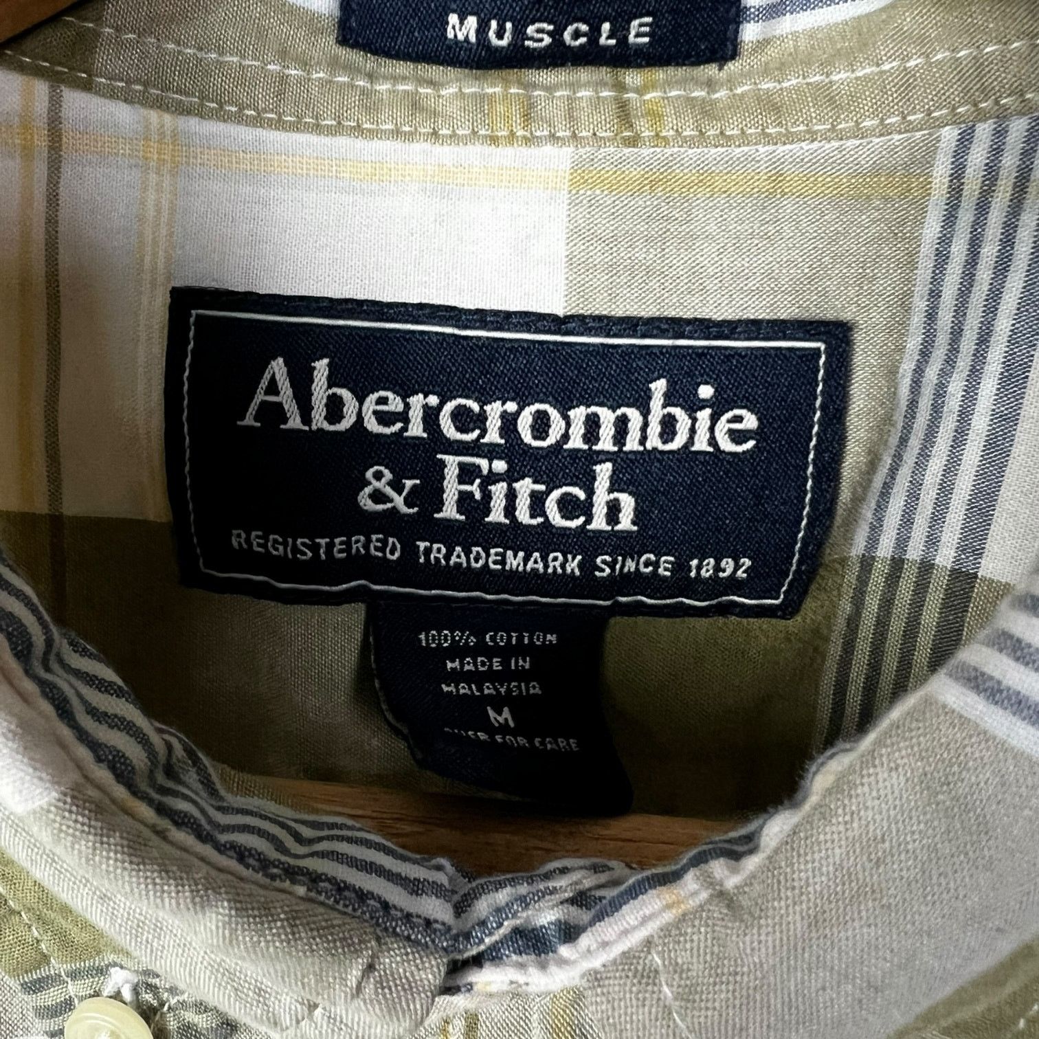 Abercrombie & Fitch 90s/Y2K Men's Abercrombie & Fitch Muscle Fit Plaid Button Up Size US M / EU 48-50 / 2 - 5 Thumbnail