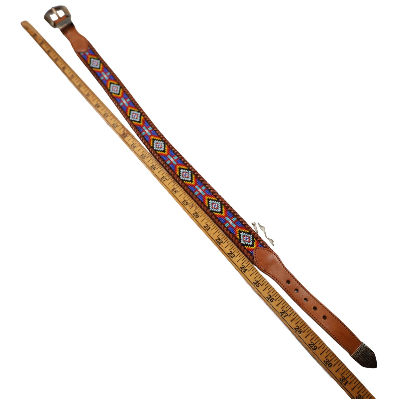 Eddie Bauer × Vintage Vintage 1991 Eddie Bauer Native Art Beaded Belt Size ONE SIZE - 6 Thumbnail