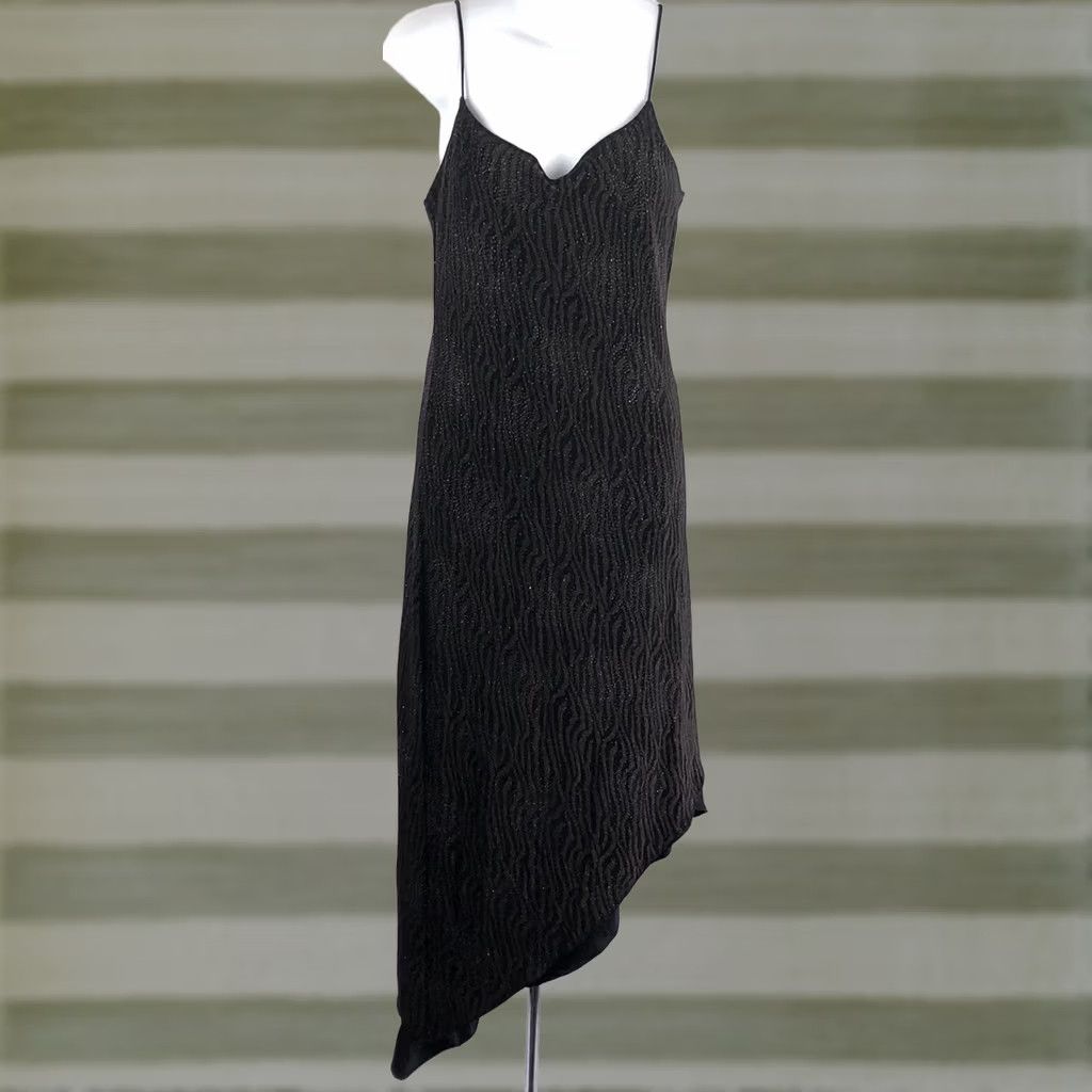 Vintage VINTAGE Positive Attitude Slip Dress Gown Dress Black Zebra Midi 8 Y2K Hi Lo Layered Cocktail 90s Womens Size M / US 6-8 / IT 42-44 - 1 Thumbnail