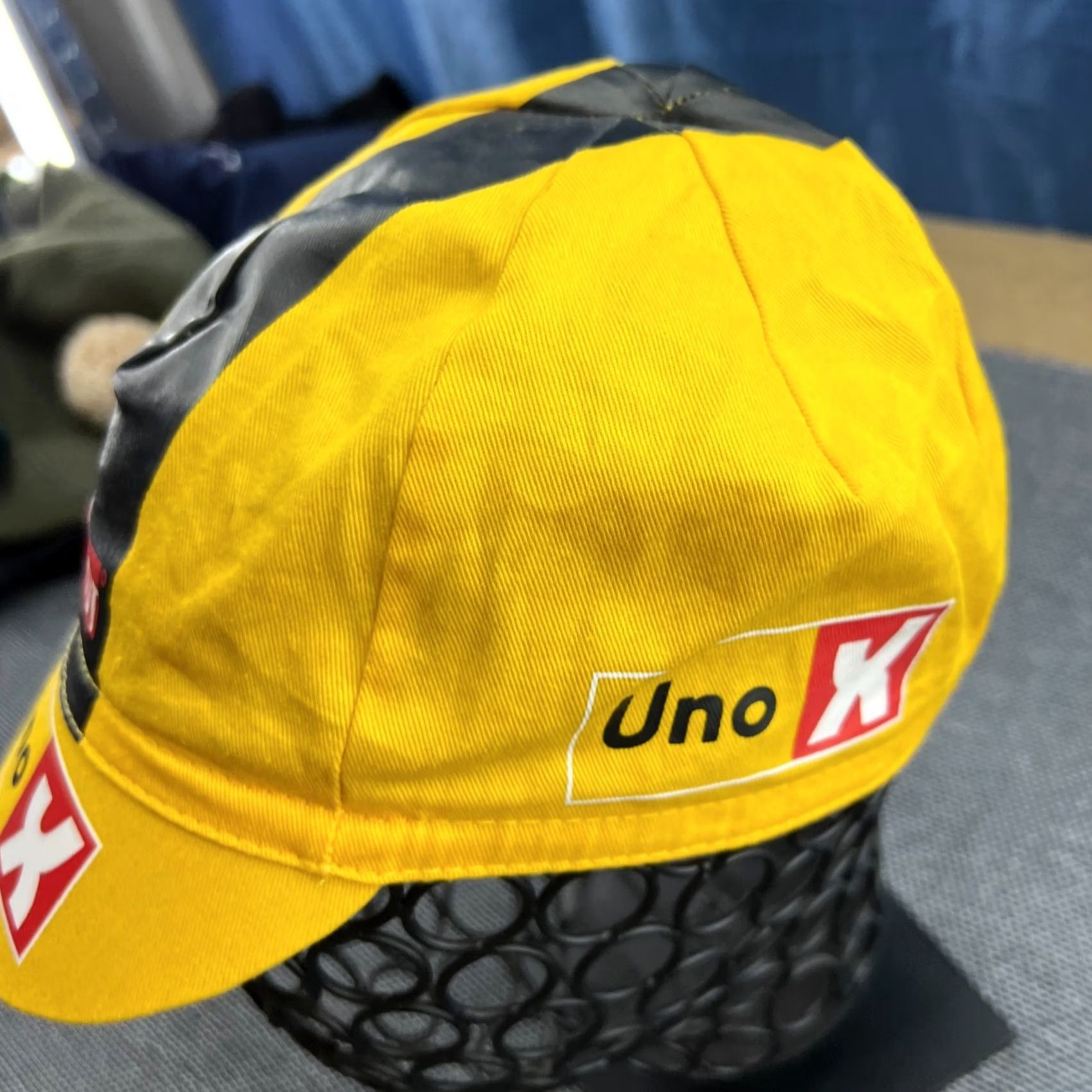 Vintage Bioracer Uno-X Cycling Cap Hat One Size Yellow Racing unox Size ONE SIZE - 3 Thumbnail