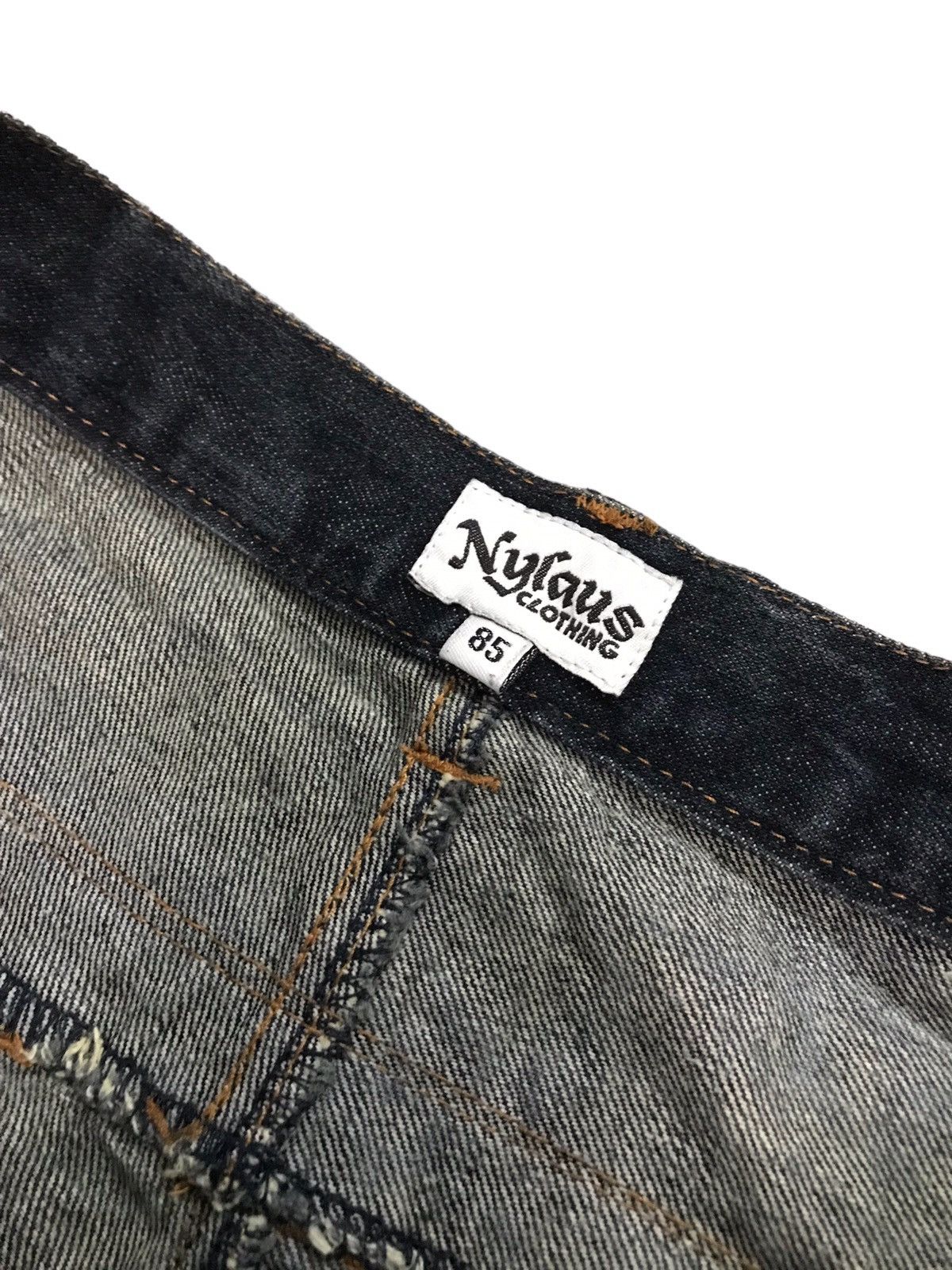Japanese Brand × Vintage Nylaus Clothing Double Waist Denim Jeans Very Rare Size US 33 - 5 Thumbnail