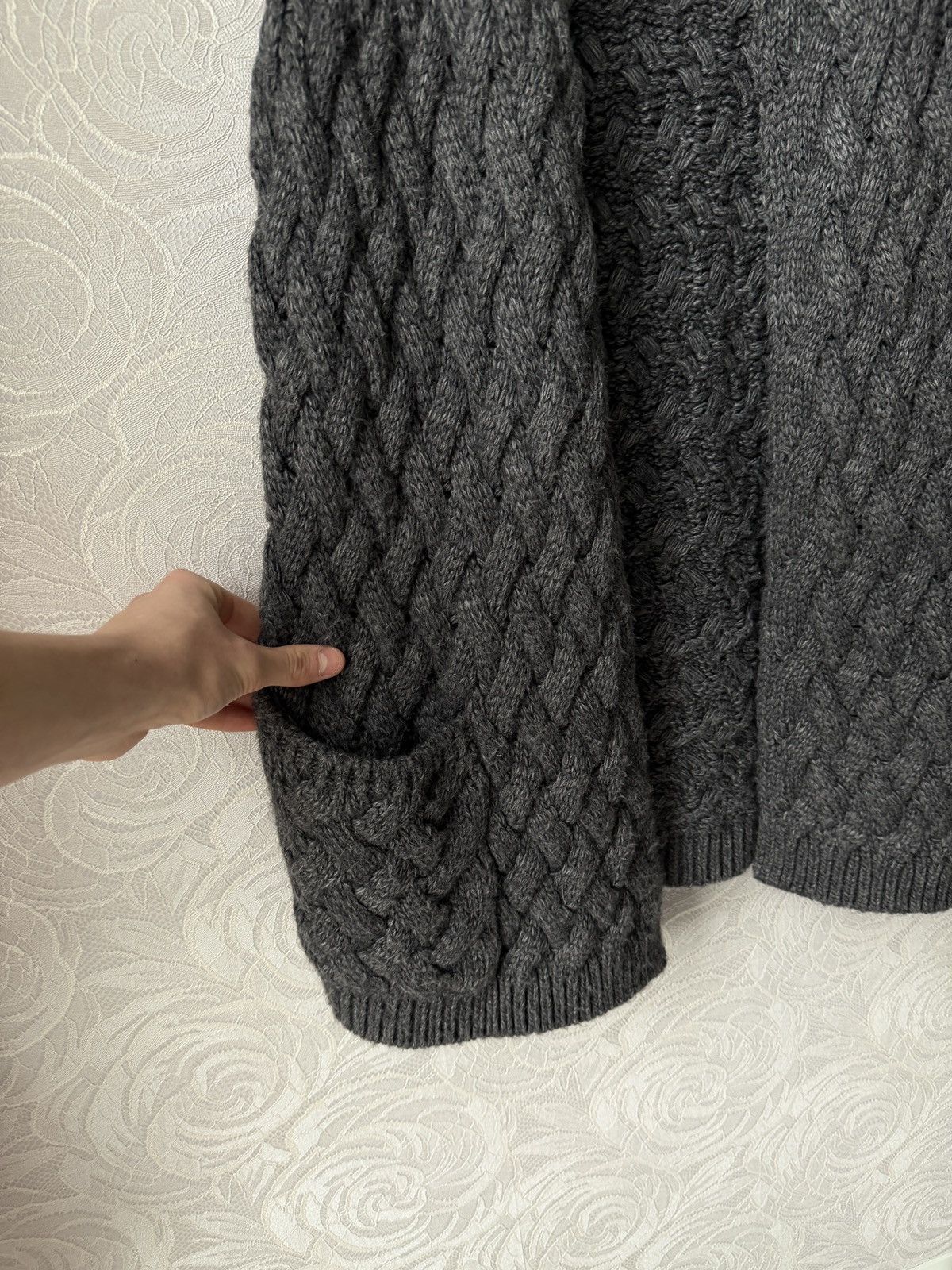 Miu Miu MIU MIU Gray Cable Knit Vest Jacket Cardigan 38 Knitwear Size XS / US 0-2 / IT 36-38 - 6 Thumbnail