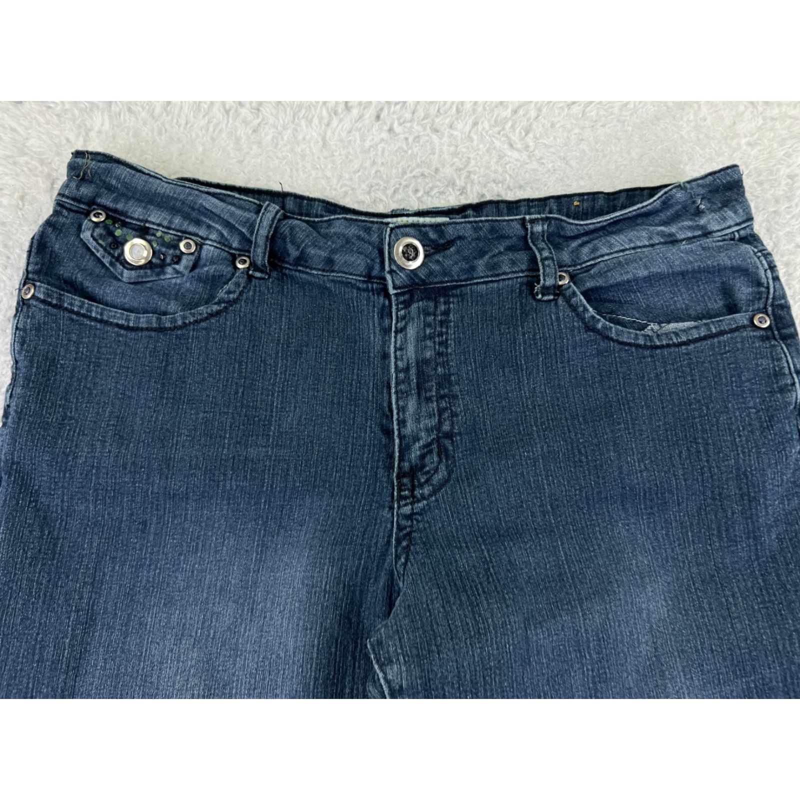 Vintage One 5 One Jeans Womens 31 Blue Denim Tapered Mid Rise 31x30 Cotton Blend Stretch 5-Pocket Design Size 24" / US 00 / IT 34 - 4 Thumbnail