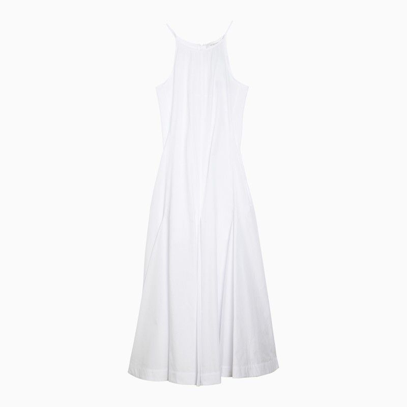 image of Sportmax White Cotton Midi Dress, Women's (Size Medium)