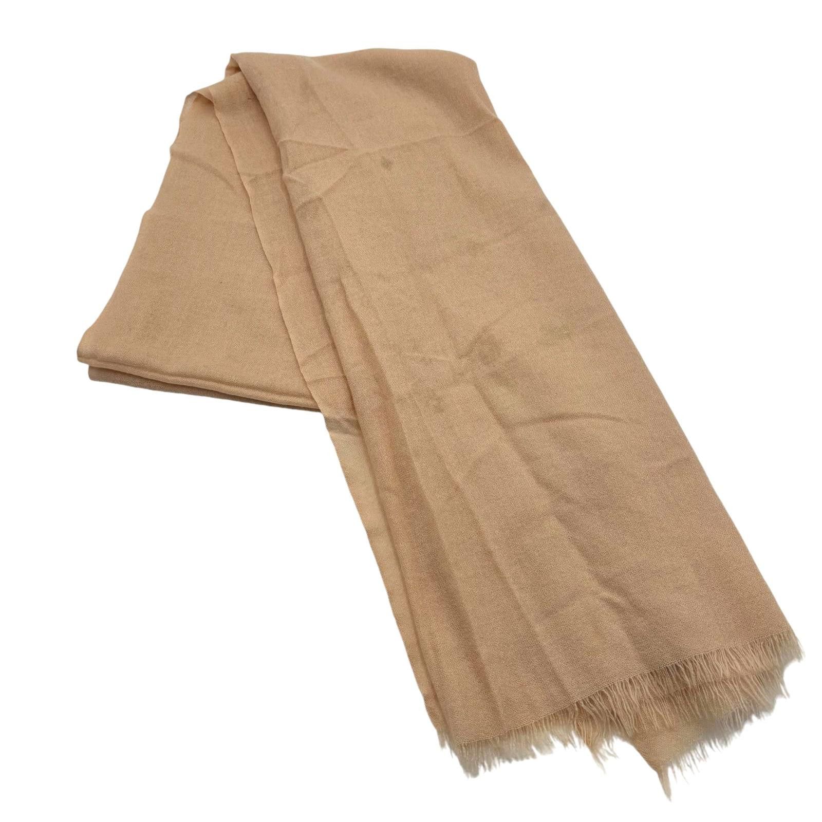 Designer 100% Cashmere Pashima Peach Fringe Shawl / Scarf Size ONE SIZE - 5 Thumbnail
