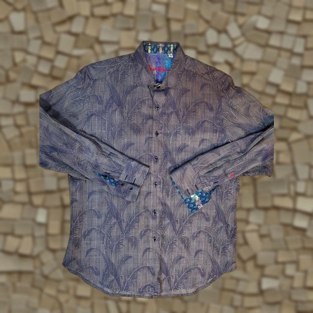 Robert Graham Robert Graham Shirt Men's Large Classic Fit Floral Tree Design Cotton Designer Shirt Size US L / EU 52-54 / 3 - 1 Thumbnail