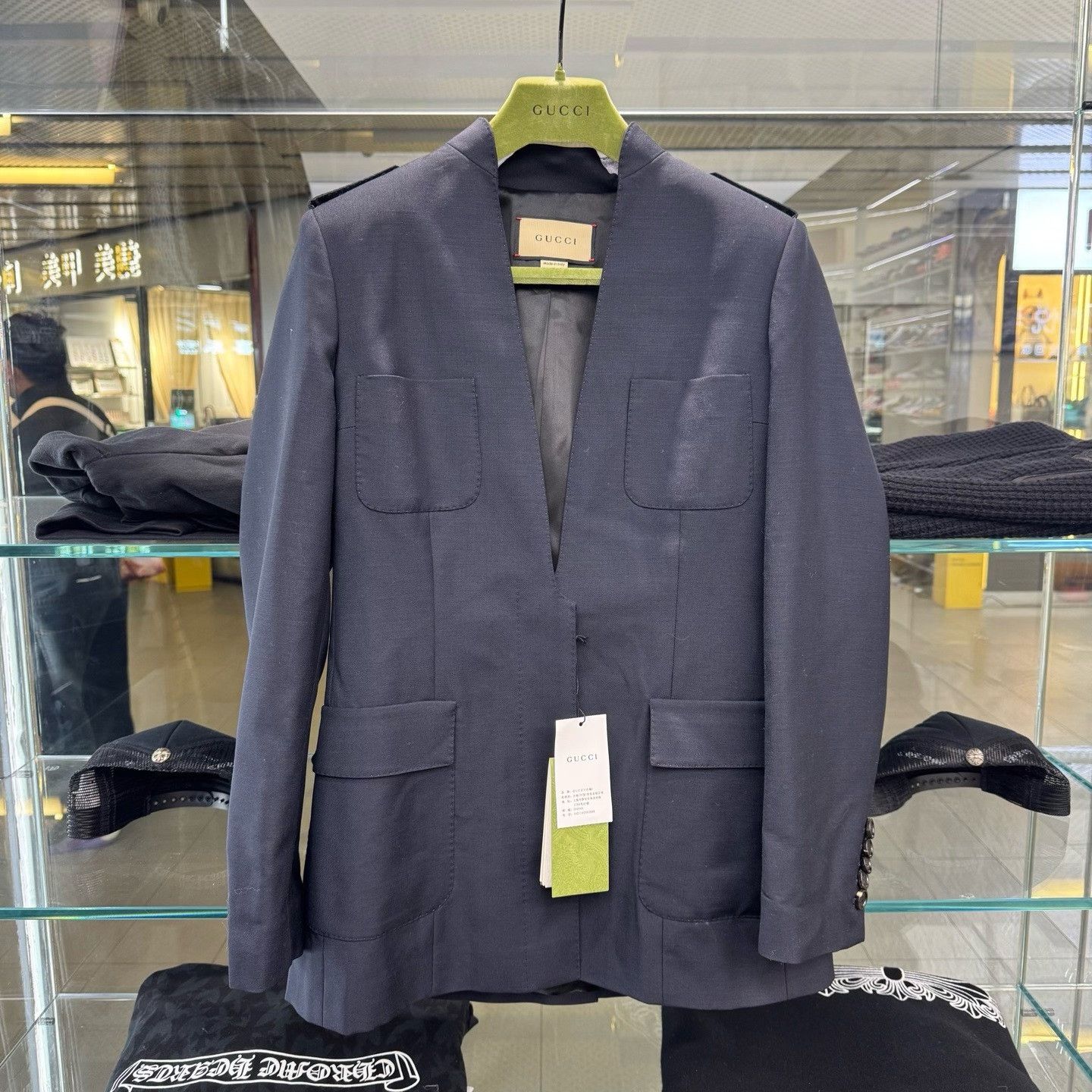 Gucci Gucci Navy Blue Jacket Size 42 with Belt Size US XS / EU 42 / 0 - 1 Thumbnail