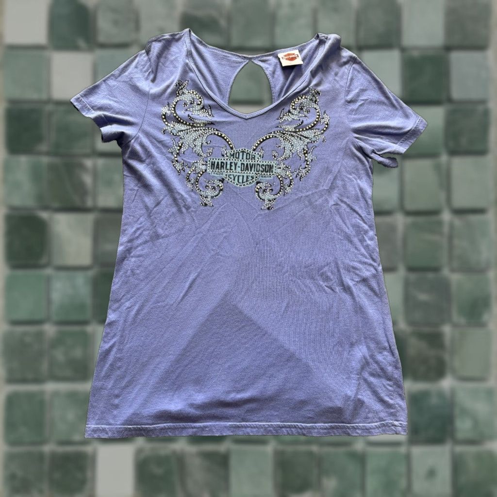 Harley Davidson VINTAGE Harley-Davidson Top Womens XL Blue Cotton Custer South Dakota Blouse Short Sleeve Motorcycle USA Womens XL Blue Cotton Harley-Davidson Size XL / US 12-14 / IT 48-50 - 1 Thumbnail