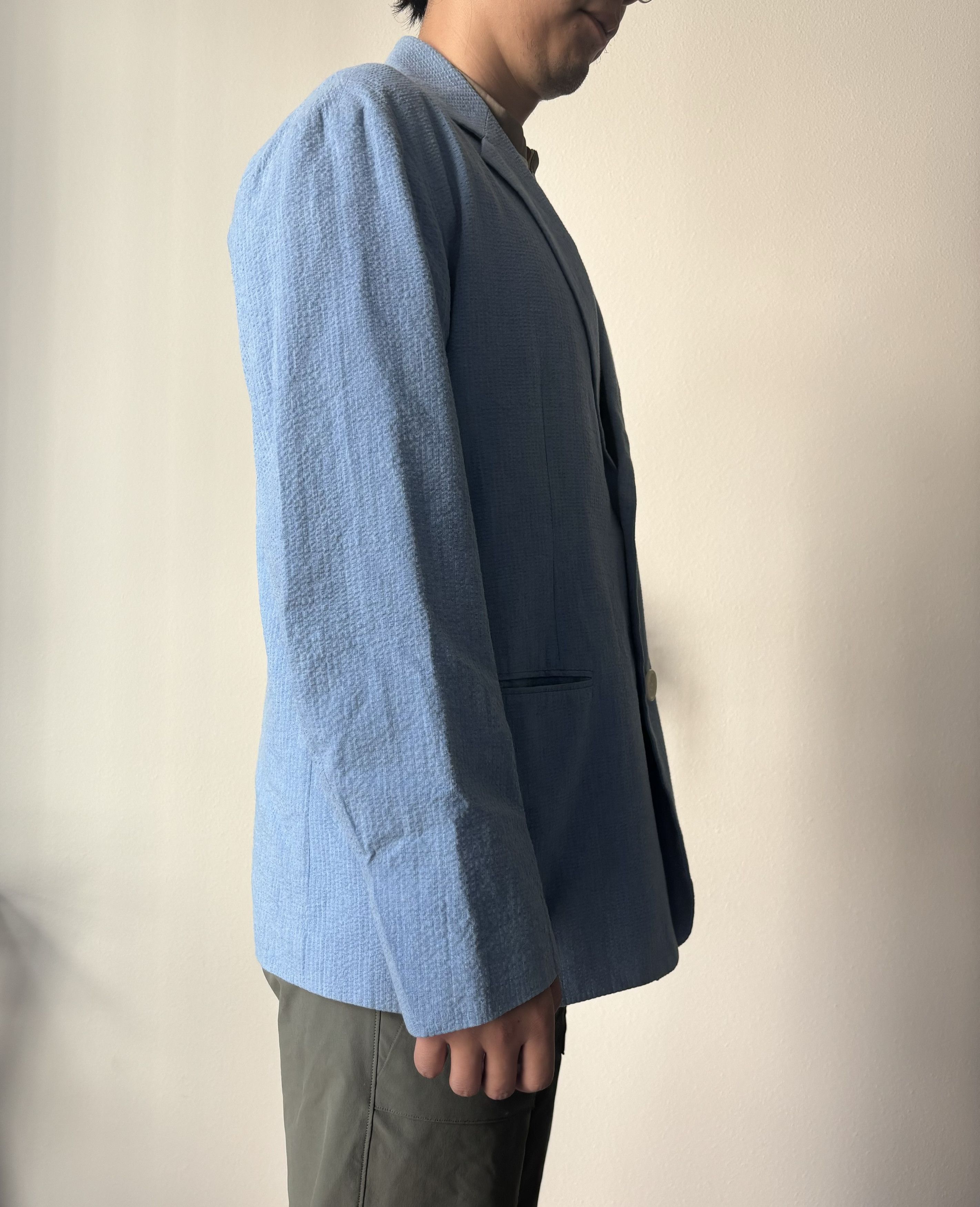 Japanese Brand × N.Hoolywood N. Hoolywood Blue loose fit blazer size M seersucker Size 40R - 3 Thumbnail