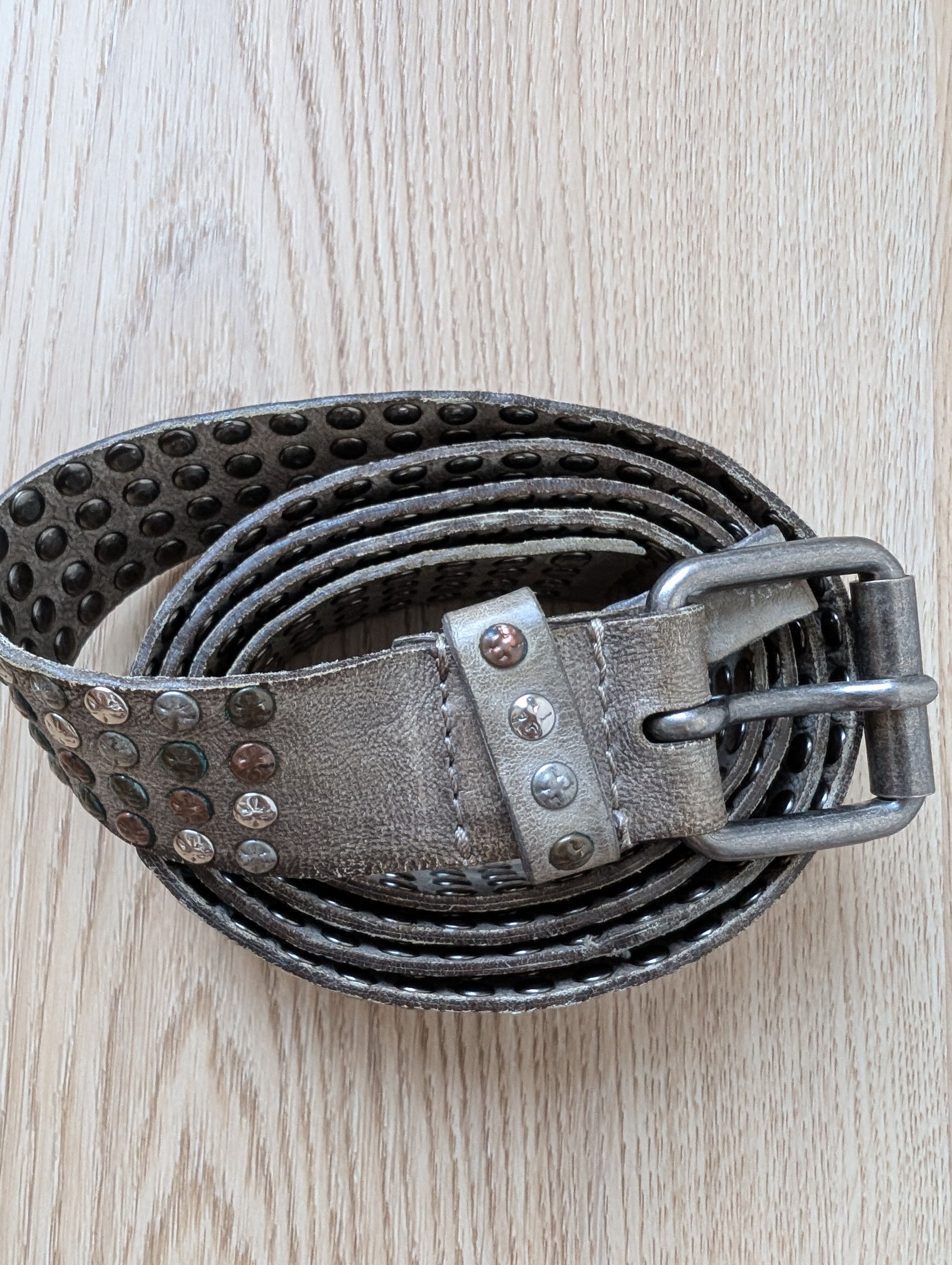 A.S.98 A.S. 98 GOSSE Leather Belt Timeless Rockstar Mettal Rivets Size ONE SIZE - 1 Thumbnail